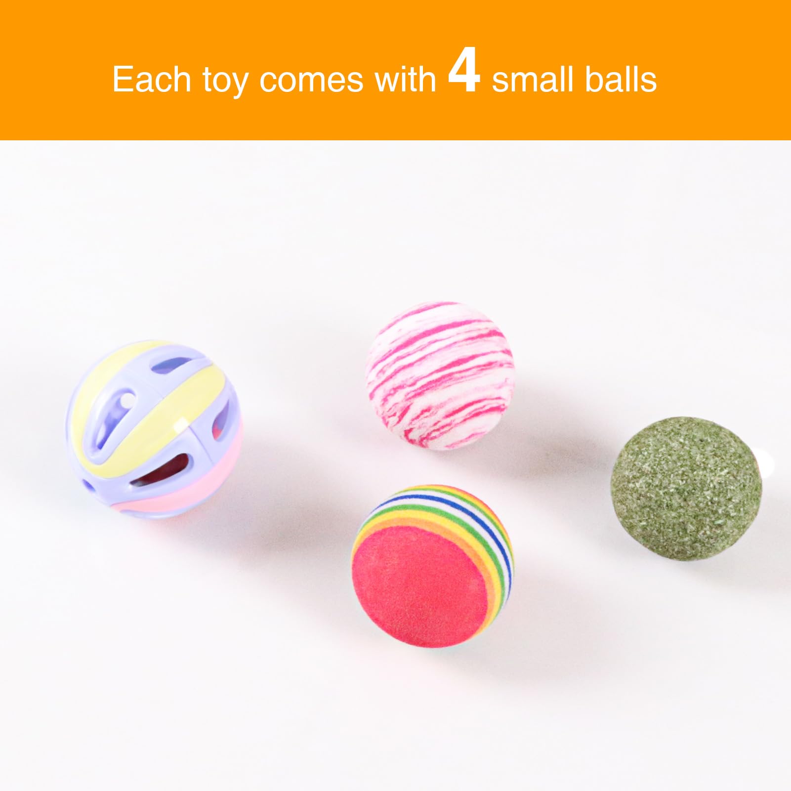 DI BI GRAMAS Cat Interactive Box Puzzle Toy with 3 Small Balls and 1 Bell Indoor Hunting Exercise Toy for Kittens Natural Wood M