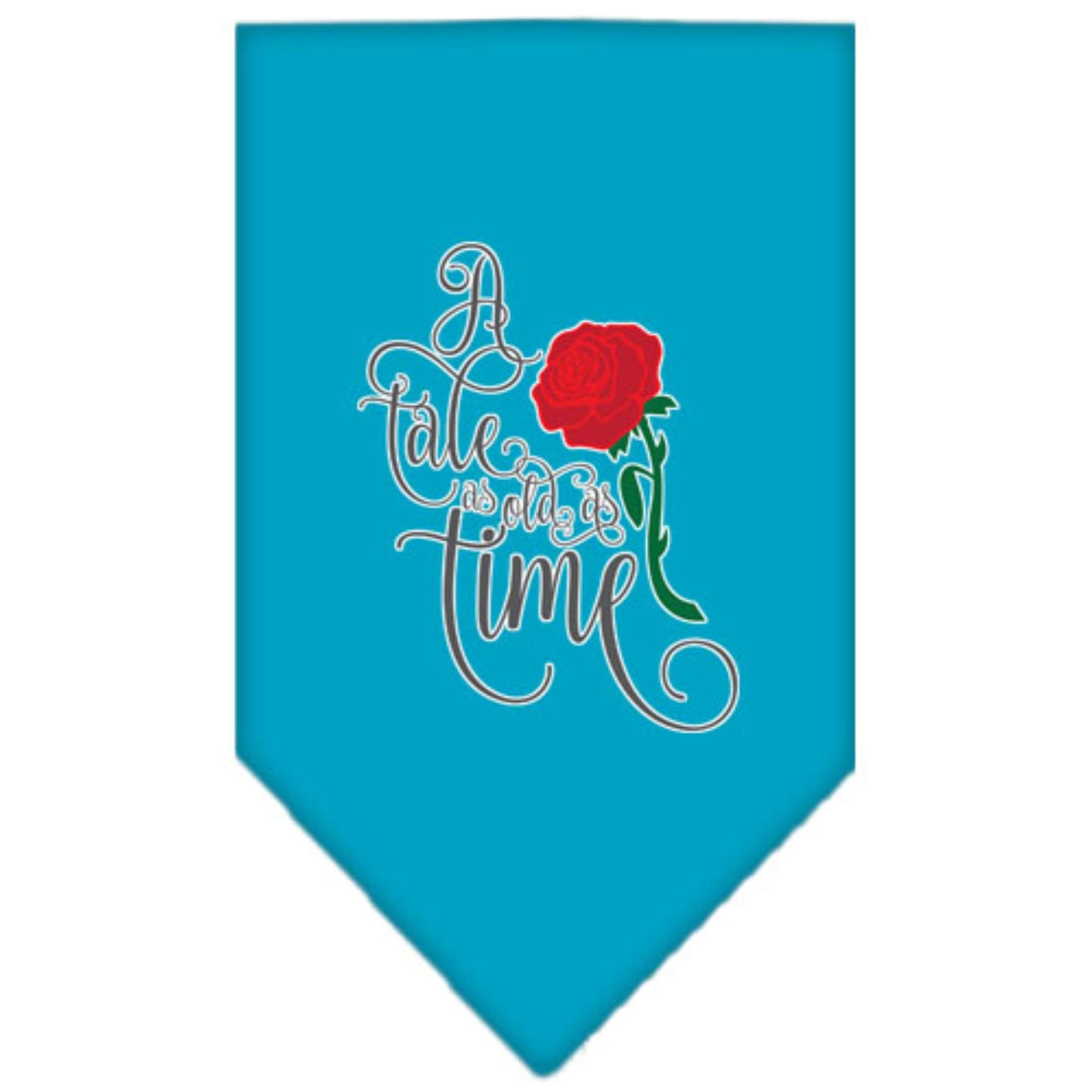 Mirage Pet Product Timeless Tale Screen Print Bandana Turquoise Small