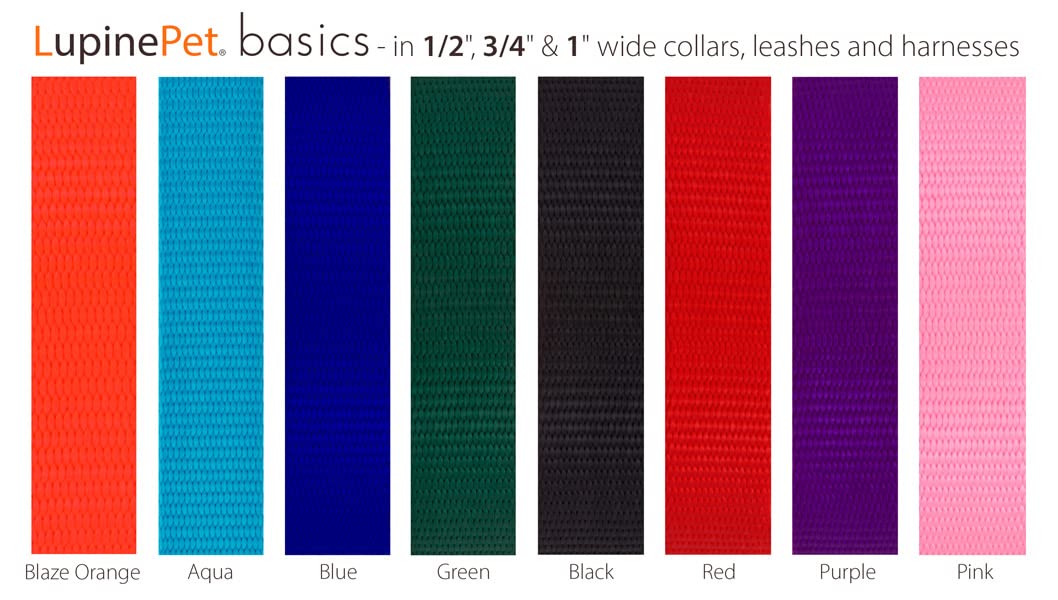 Lupinepet Basics 1/2' Red 4-Foot Padded Handle Leash For Small Pets