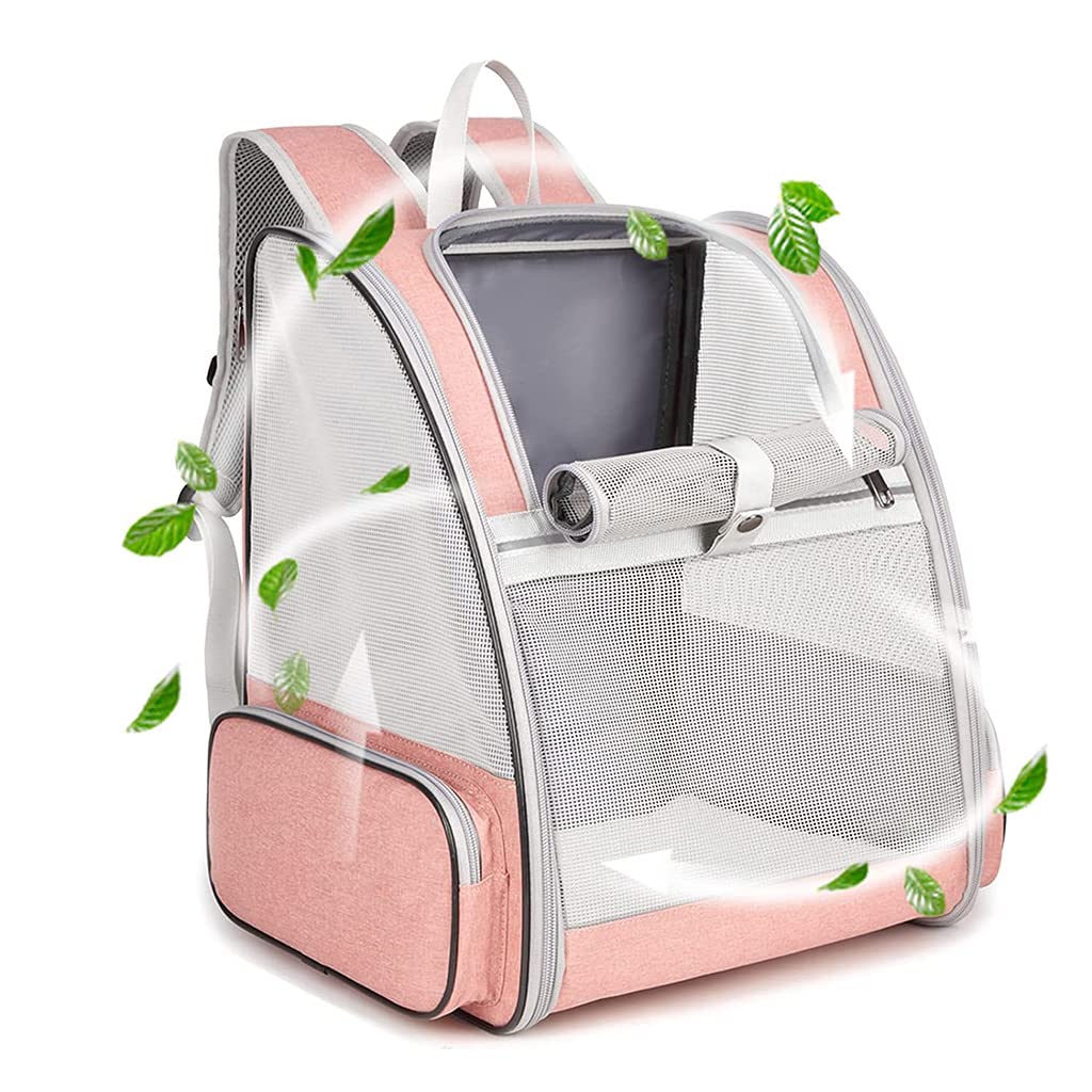Qpets Cat Bag, Portable Expandable Dog & Cat Carrier Backpack With Breathable Mesh, Foldable Design, Ergonomic Straps, Easyacces