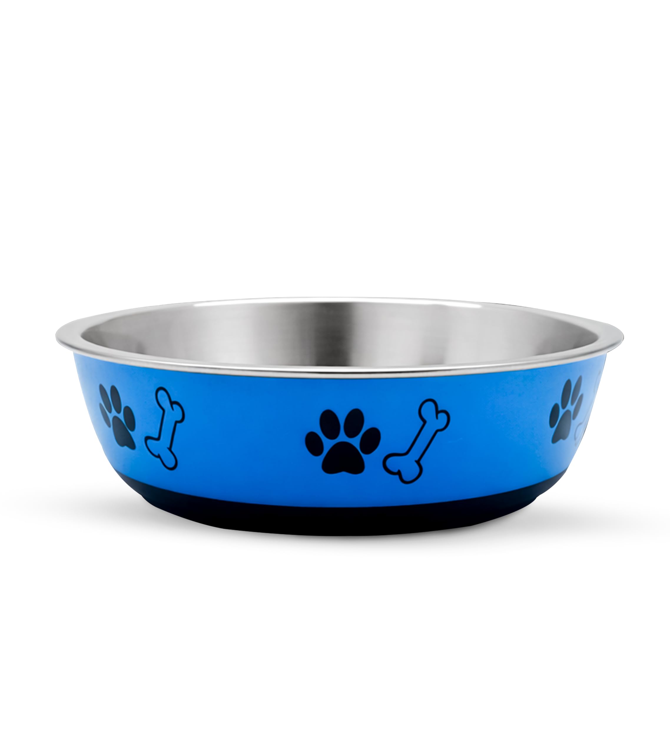 Stainless Steel Pet Feeding Bowl With NonSlip Rubber Base | Food & Water Bowl For Dogs & Cats | Rust Resistant, AntiSkid & Eas