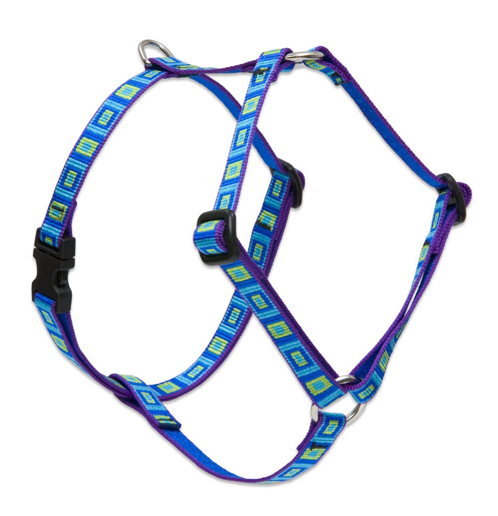 LupinePet Originals 1/2'' Sea Glass 9-14'' Adjustable Roman Dog Harness for Extra Small Dogs