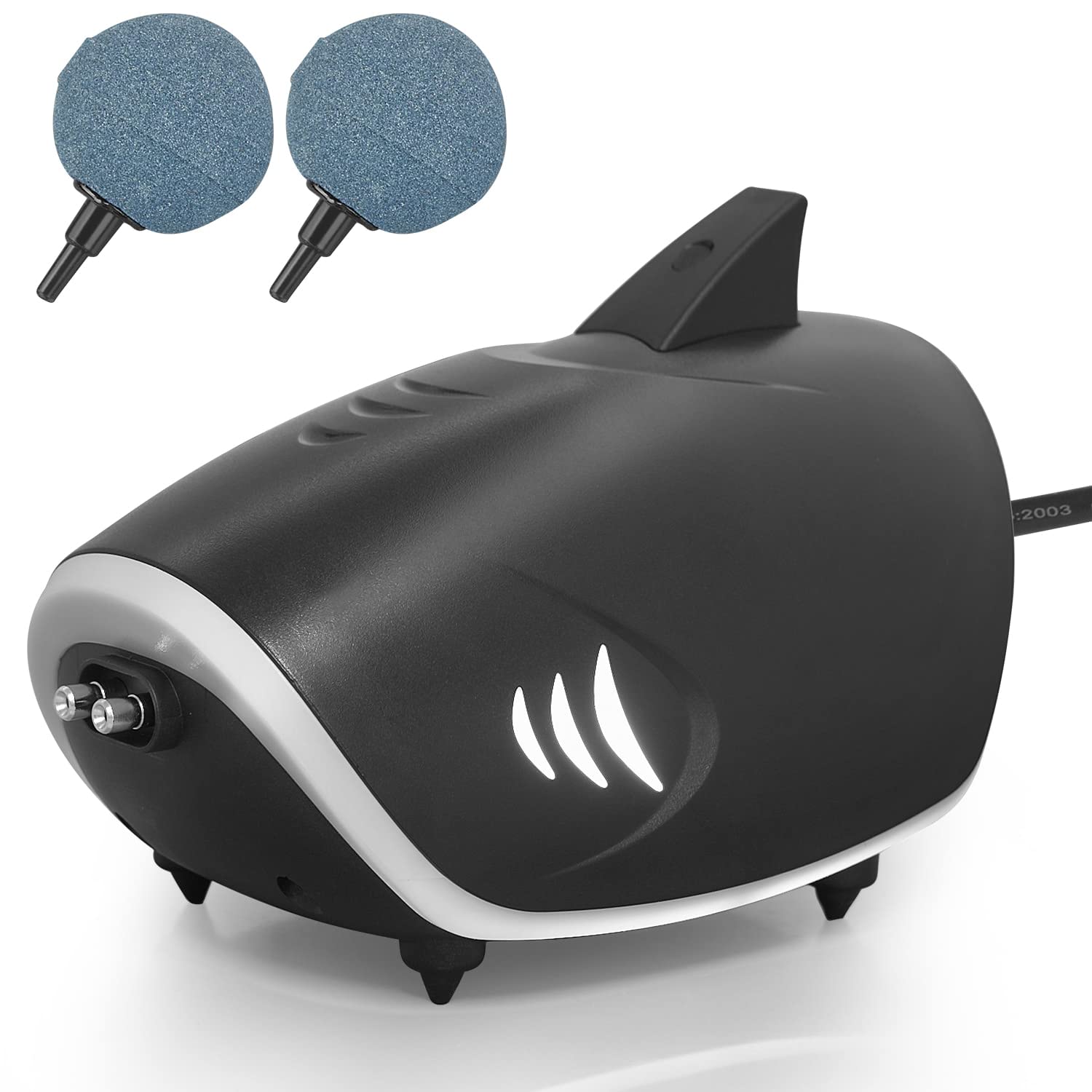 Hitop 6W Silent Aquarium Air Pump - 160Gph Large Air Volume Fish Aerator, Adjustable Oxygen Pump For Fish Tank Up To 300 Gallon