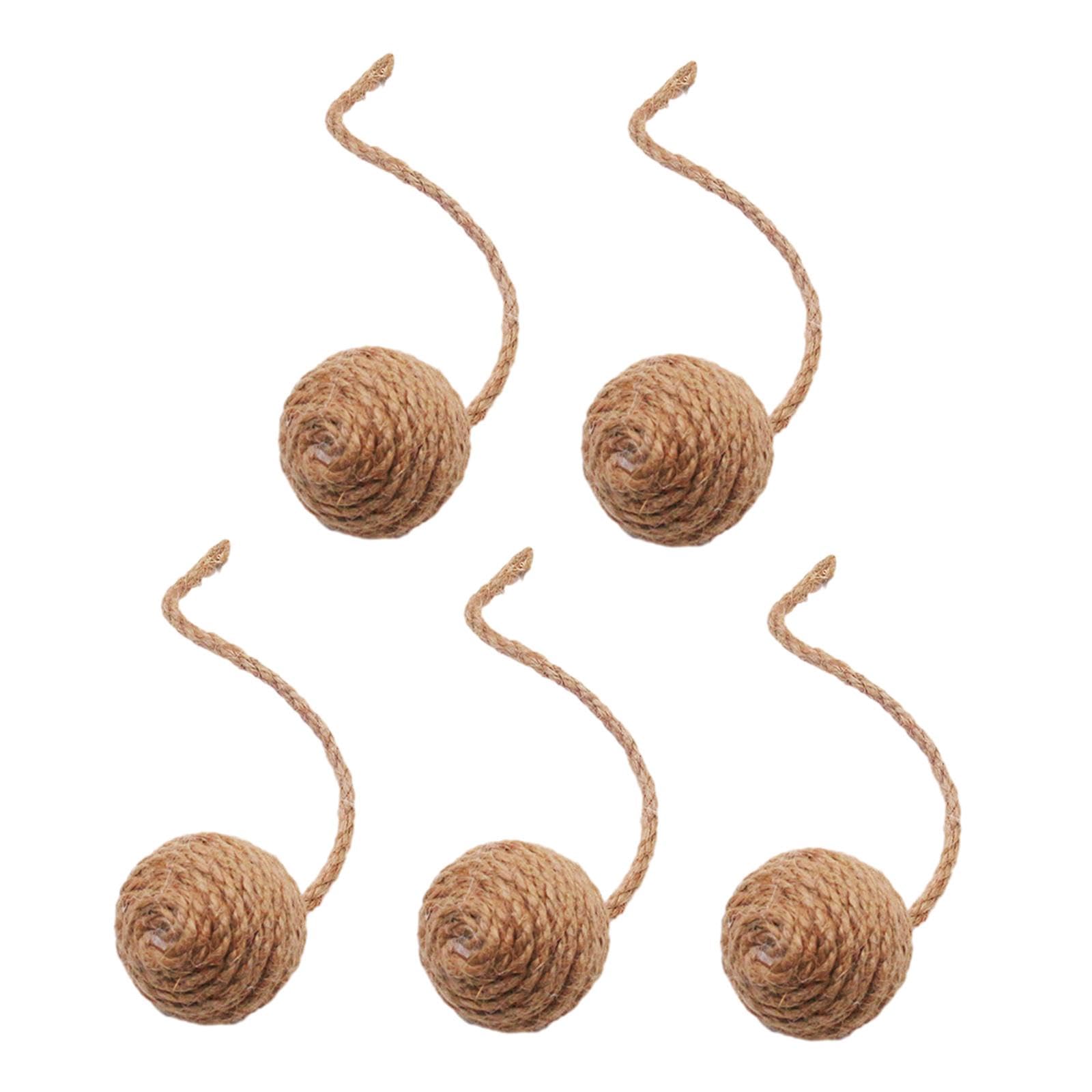 Enakshi 5 Pieces Cat Toys Sisal Ball Self Play For Small Medium Cats Cat Teaser Toys 4.5Cm Yellow|Pet Supplies | Cat Supplies |