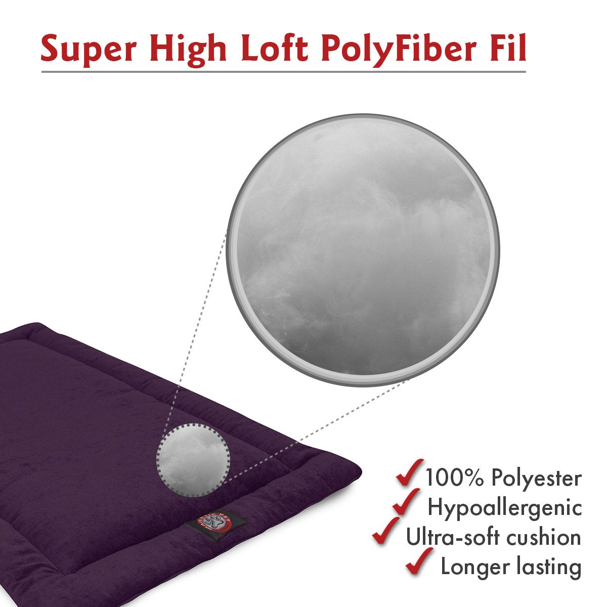 42' Villa Aubergine Purple Crate Dog Bed Mat By Majestic Pet Products