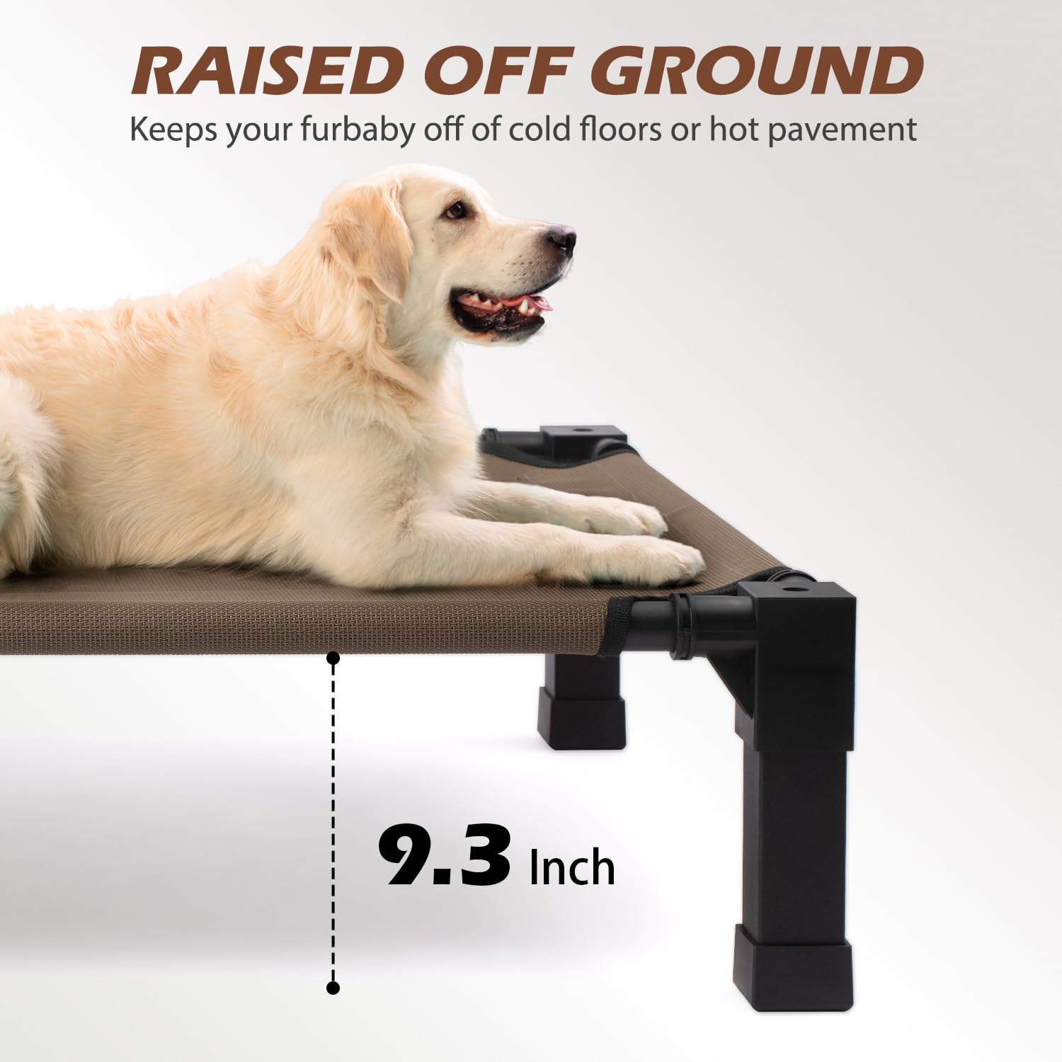Heeyoo Elevated Dog Bed, Cooling Raised Pet Cot With Chew Proof Washable Breathable Mesh And Metal Frame, Portable Dog Cot Bed W