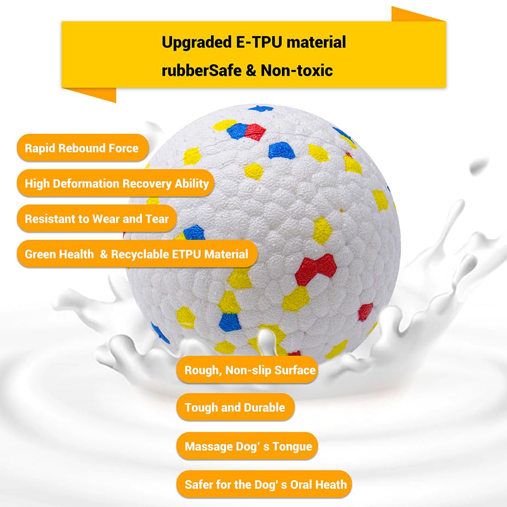 Lievuiken Dog Balls Toys For Aggressive Chewers, Indestructible Durable Bouncy Floating Balls For Dogs To Fetch, Durable Solid Rubber Ball For Training Dog(2 Pcs)