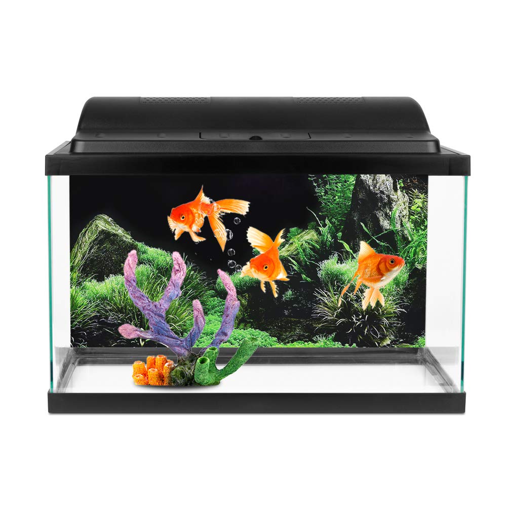 Gloglow Aquarium Background Sticker, Aquarium Seafloor Water Grass Background Pvc Adhesive Landscape Image Fish Background Poste