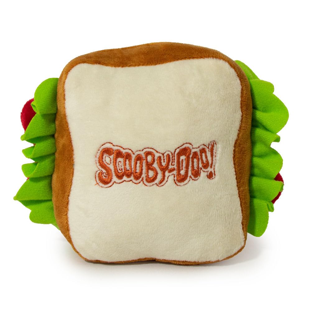 Buckle-Down Dog Toy, Plush Squeaker Scooby Doo Sandwich, Multi Color, 6' X 6', Dtpt-Sdbe