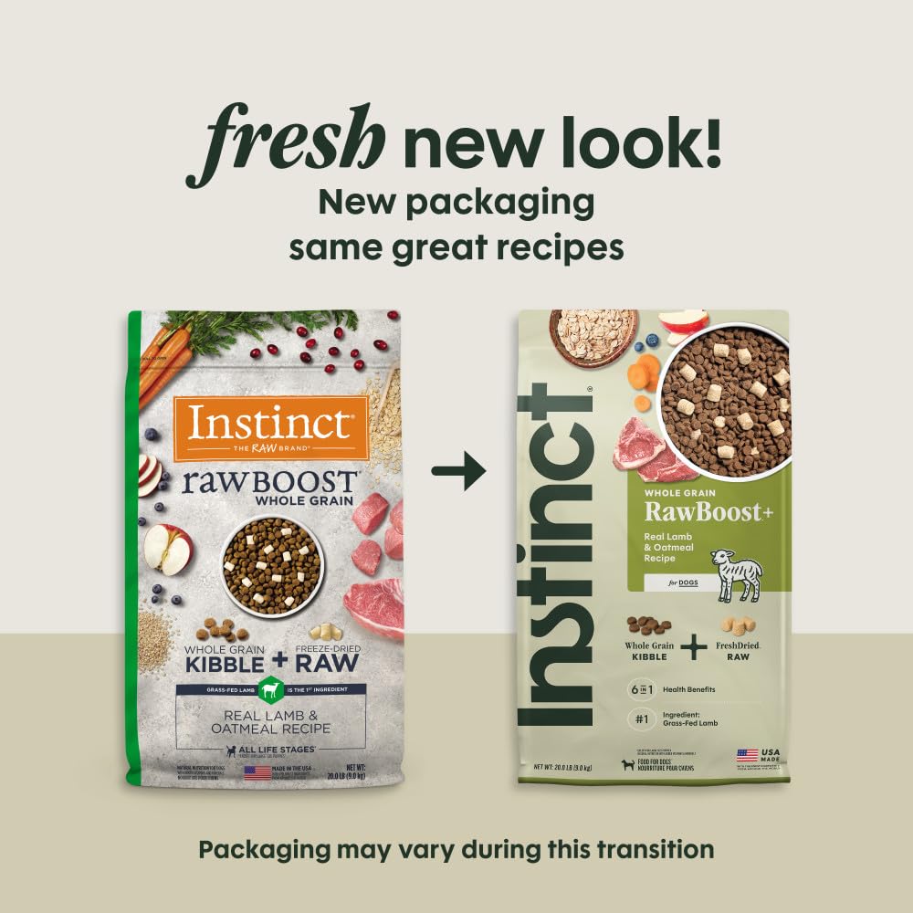 Instinct Raw Boost Whole Grain Lamb & Oatmeal Dry Dog Food, 20 lb. Bag