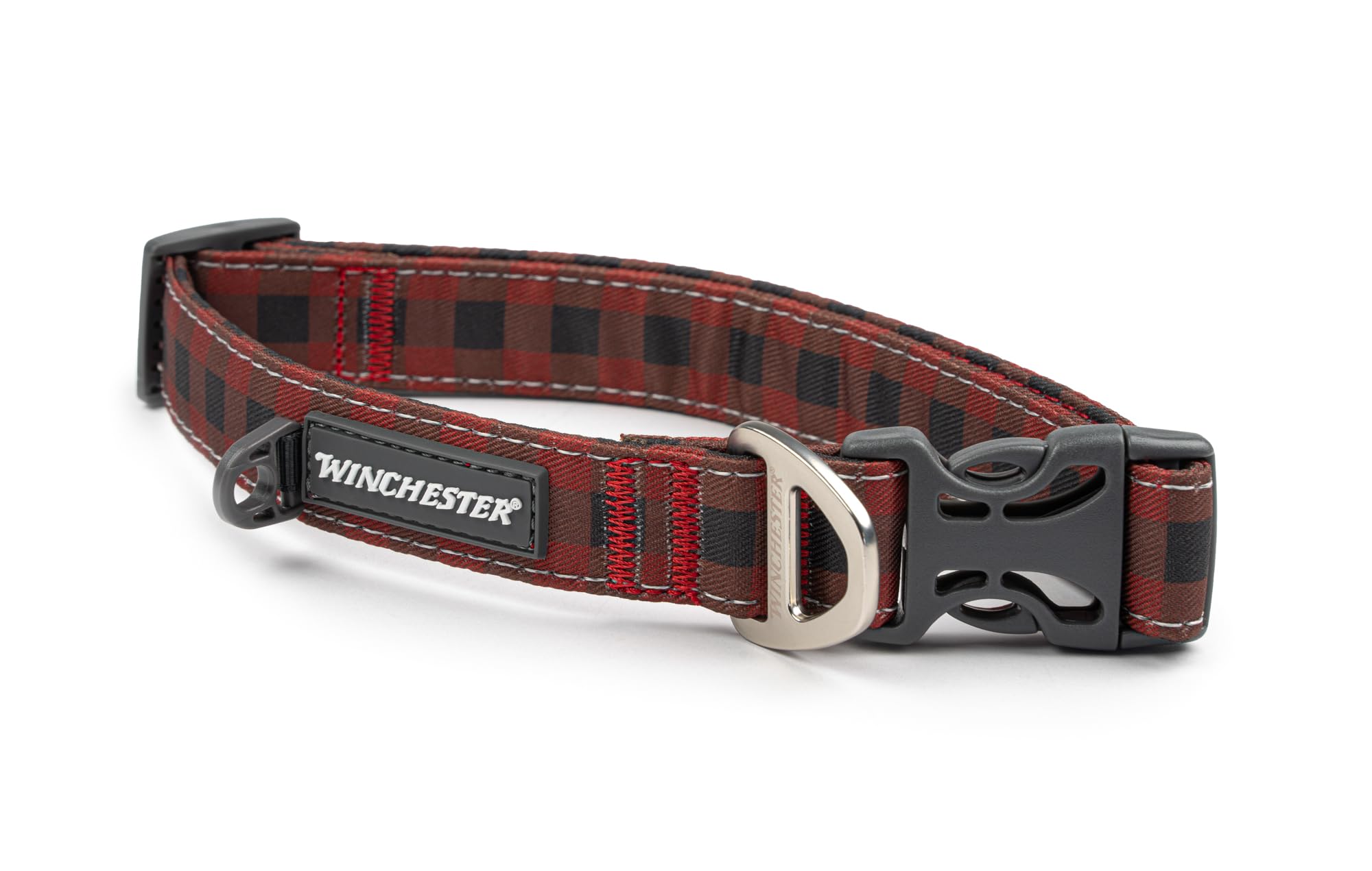 Winchester Printed Designer Dog Collar, Buffalo Red, L