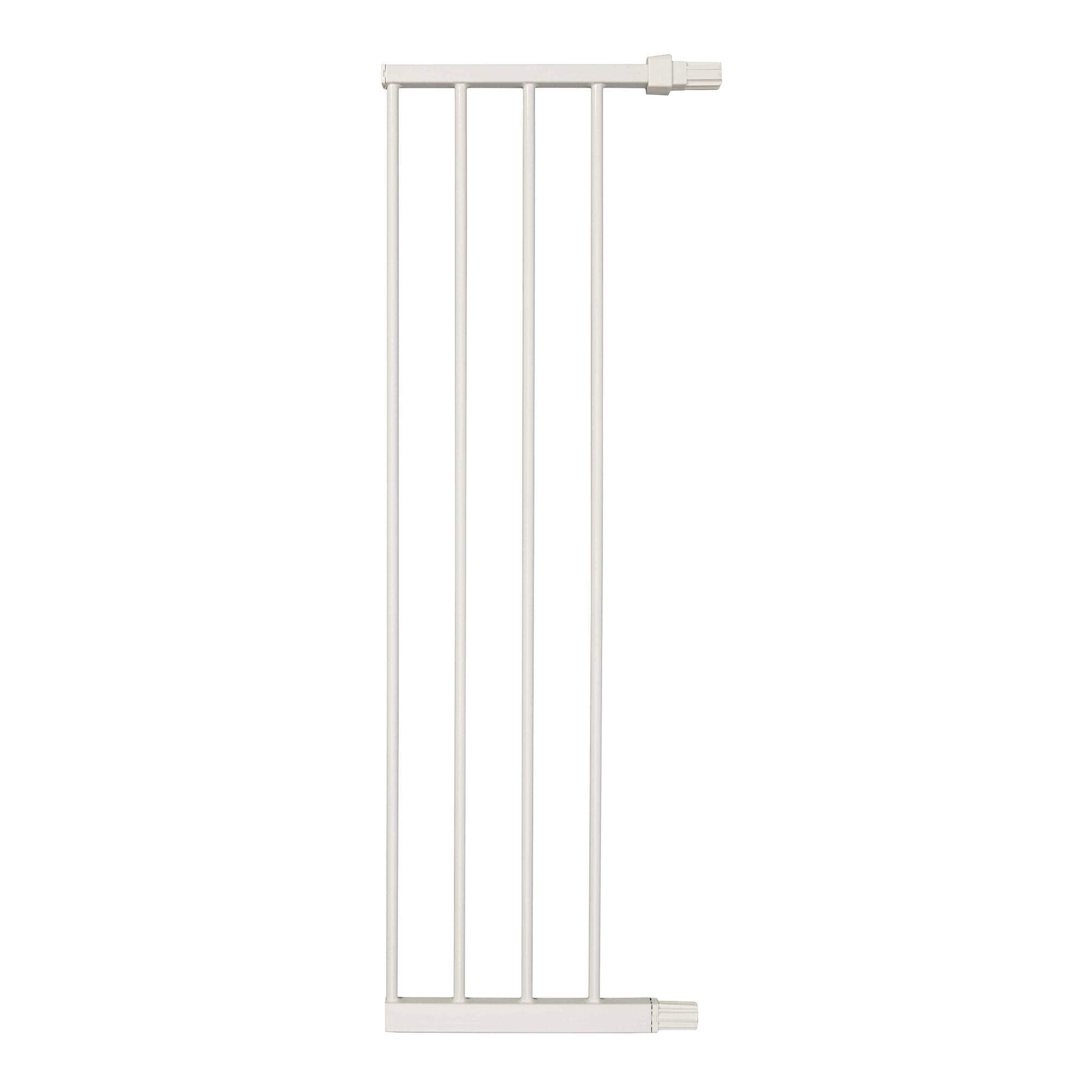 Midwest Homes For Pets 39 Inches Tall Walk-Through Steel Pet Gate, Pressure Mounted Dog Gate Measures 29 - 38 Inches Wide & Includes Two 3-Inch-Wide Extensions, White