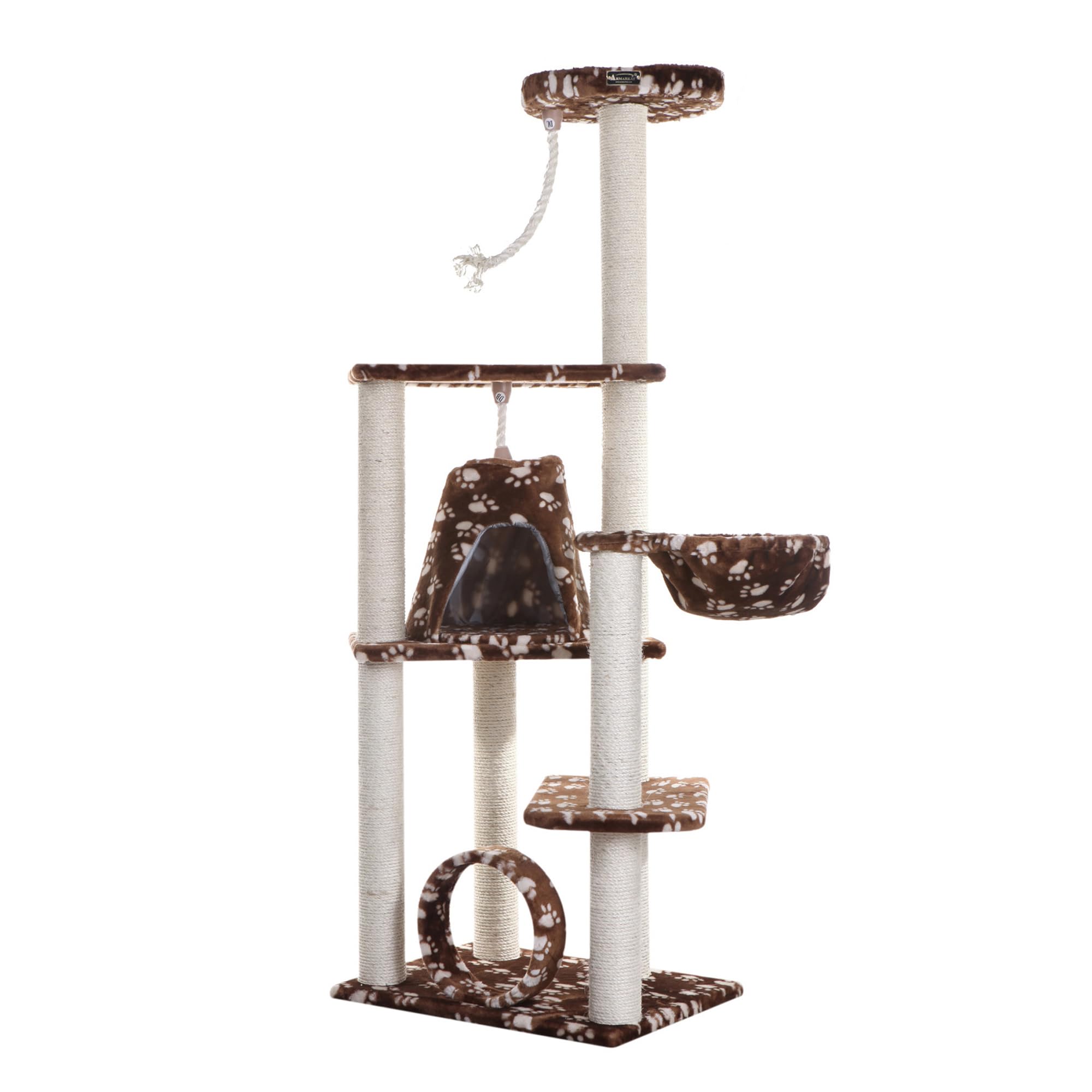 Armarkat Cat Tree Model A6601, Saddle Brwon W/White Paw Print
