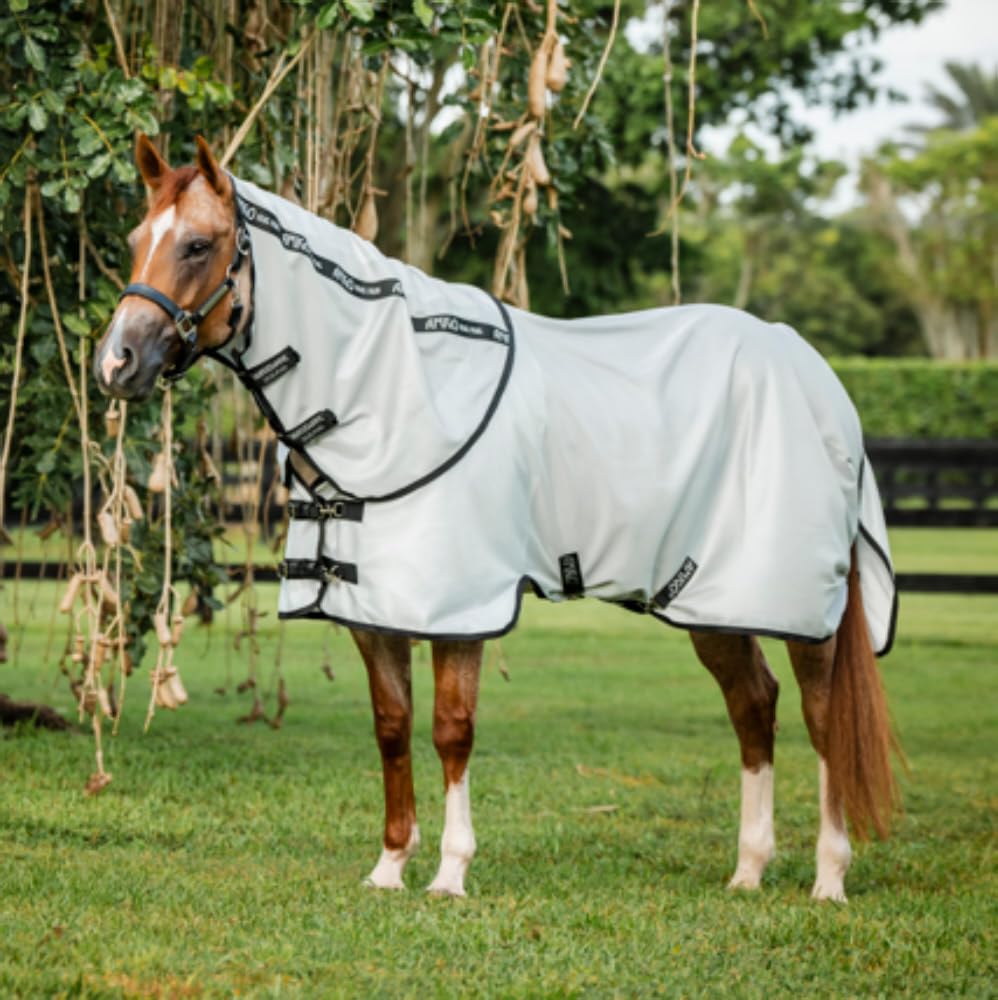 Horseware Ireland Amigo Bug Rug Stock Horse Silver and Black Fly Sheet NO Hood 74