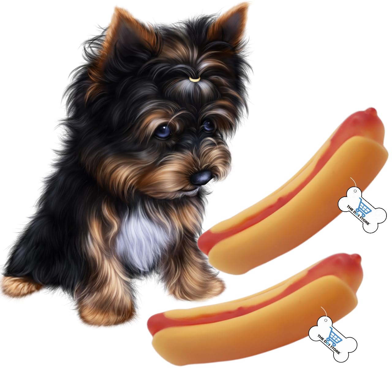 The Dds Store 2 Pcs Hot Dog Squeaky Dog Chew Toys Puppy Toys For Teething Small Dog (Color May Vary)
