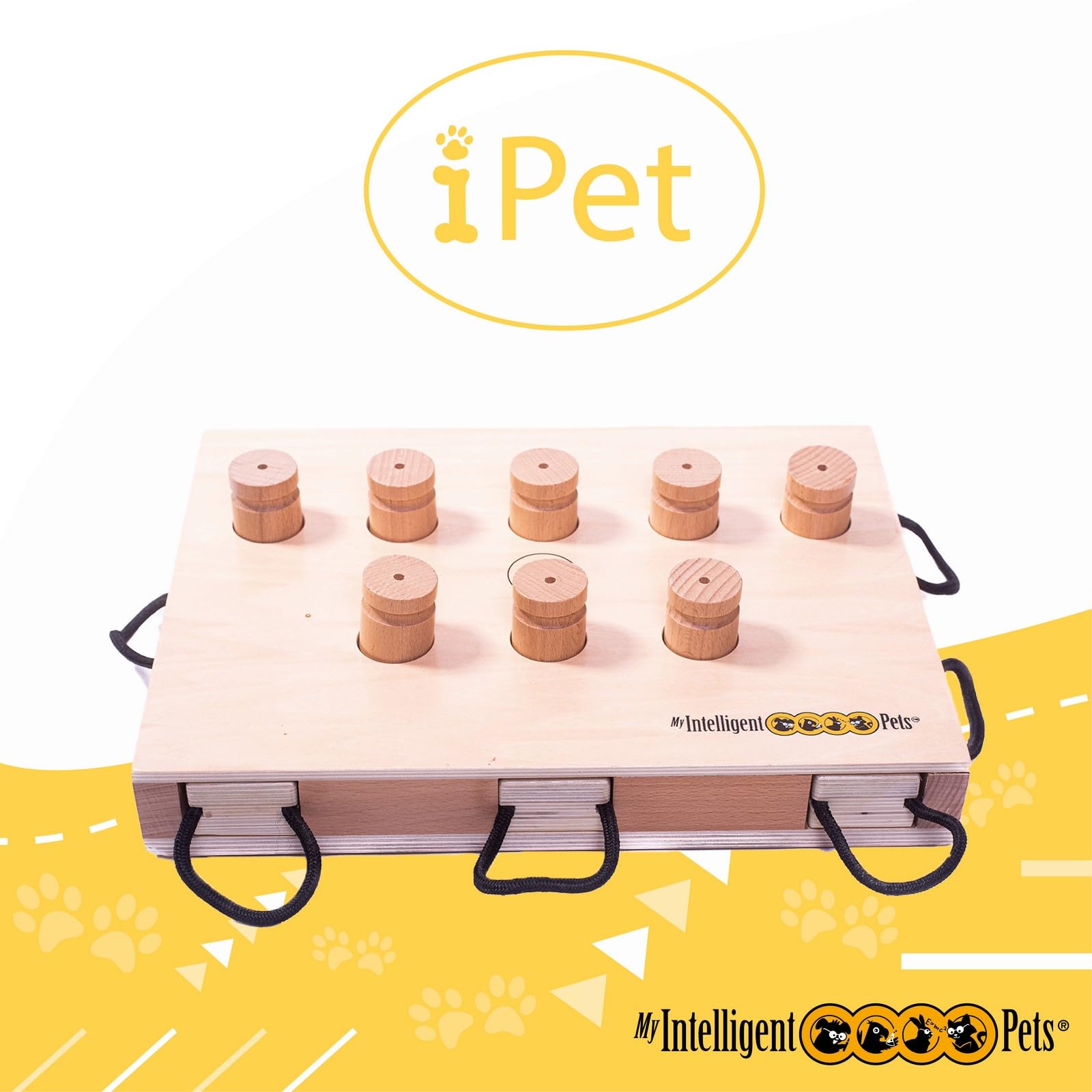 My Intelligent Dogs iPET-Smart Dog - Interactive Wooden Puzzle Toy, Fun and Challenging Brain Game for Smart Dogs, Mental Stimul