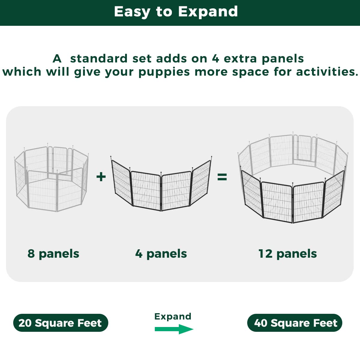 Fxw Rollick Dog Playpen For Yard, Rv Camping, 40 Inch 4 Panels For Medium And Large Dogs│Patented