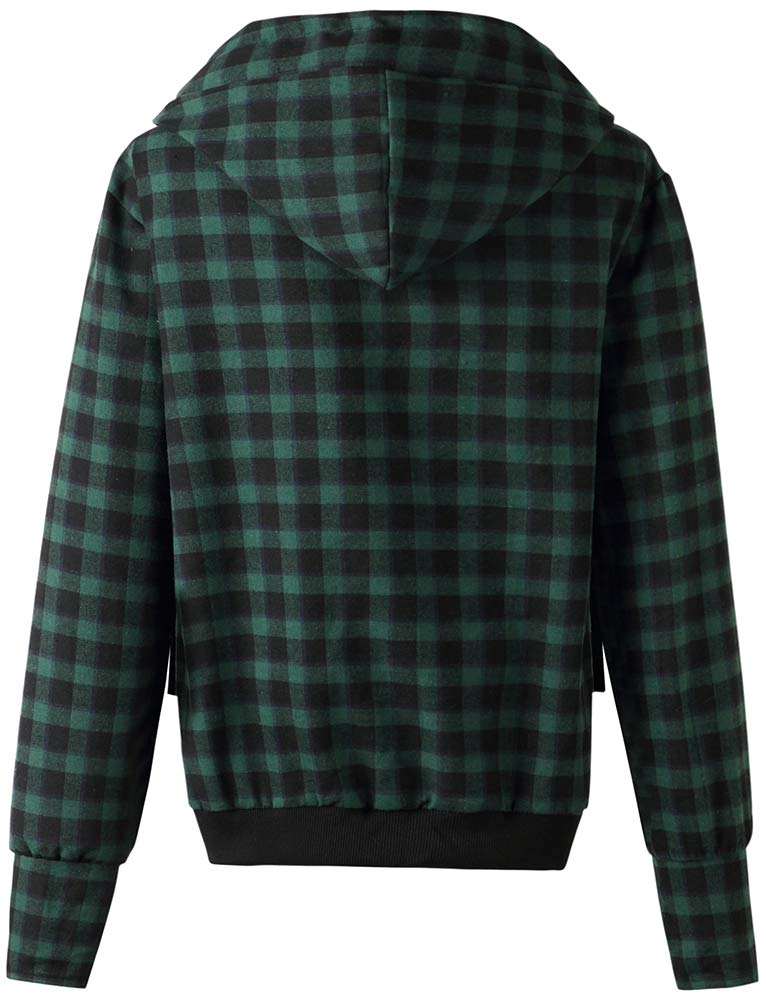 Jomago Womens Pet Carrier Thin Hoodies Kitten Puppy Pouch Shirts Animal Holder Hood Long Sleeve Sweatshirt Plaid Green