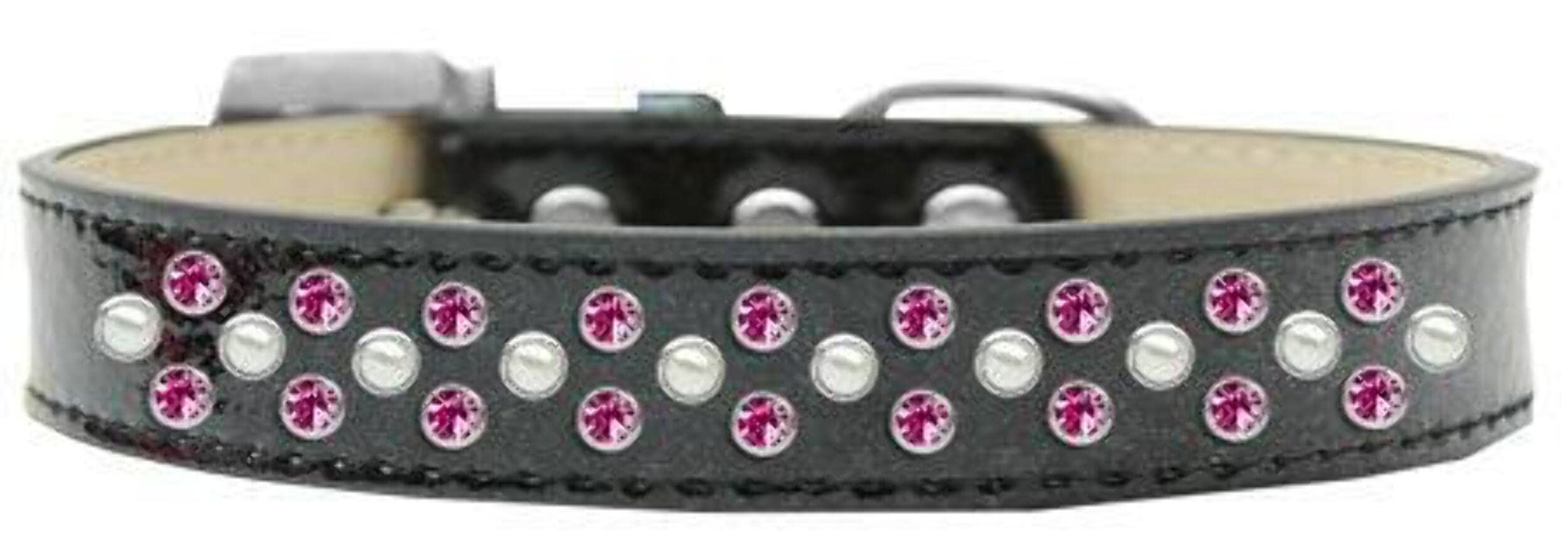 Mirage Pet Products Sprinkles Ice Cream Dog Collar with Pearl and Bright Pink Crystals, Size 18, Red