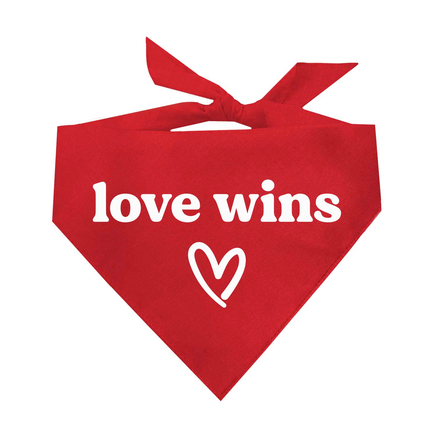 Love Wins Dog Bandana | 100% Cotton Adjustable Triangle | Made In Usa | Pride Day | Lgbtq+ | Rainbow | Parade |Red, One Size (72