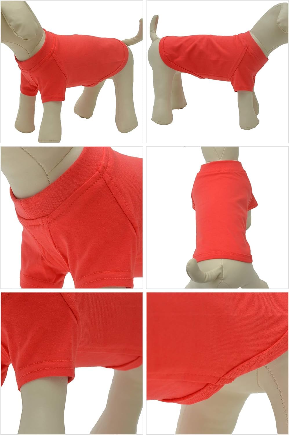 Lovelonglong Pet Clothing Dog Costumes Basic Blank T-Shirt Tee Shirts for Medium Dogs Lobster Pink XXL