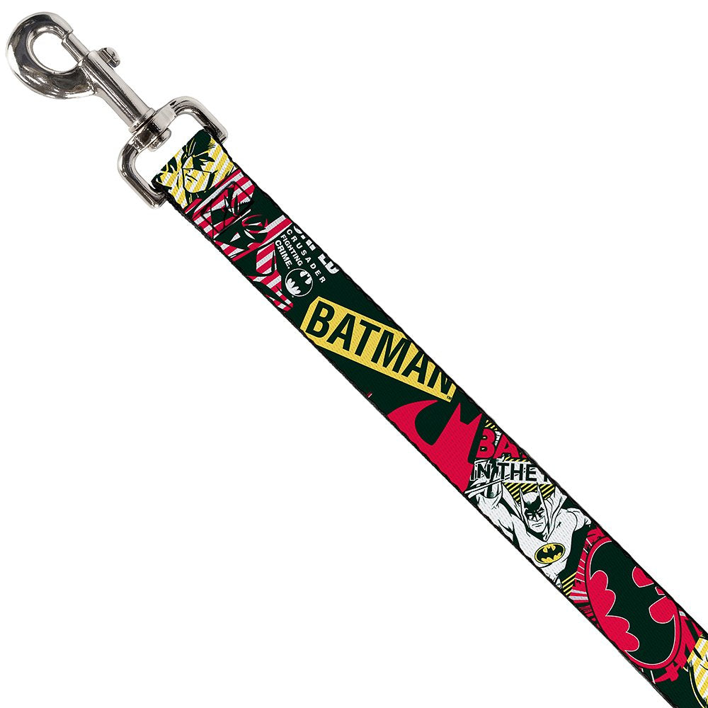 Buckle-Down Pet Leash - Batman Caped Crusader - 4 Feet Long - 1' Wide