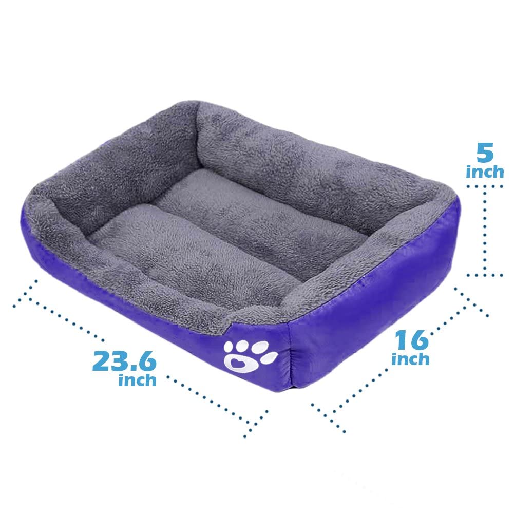 Barelove Square Large Dog Bed Mattress Washable Pads Room Waterproof Bottom (Purple)