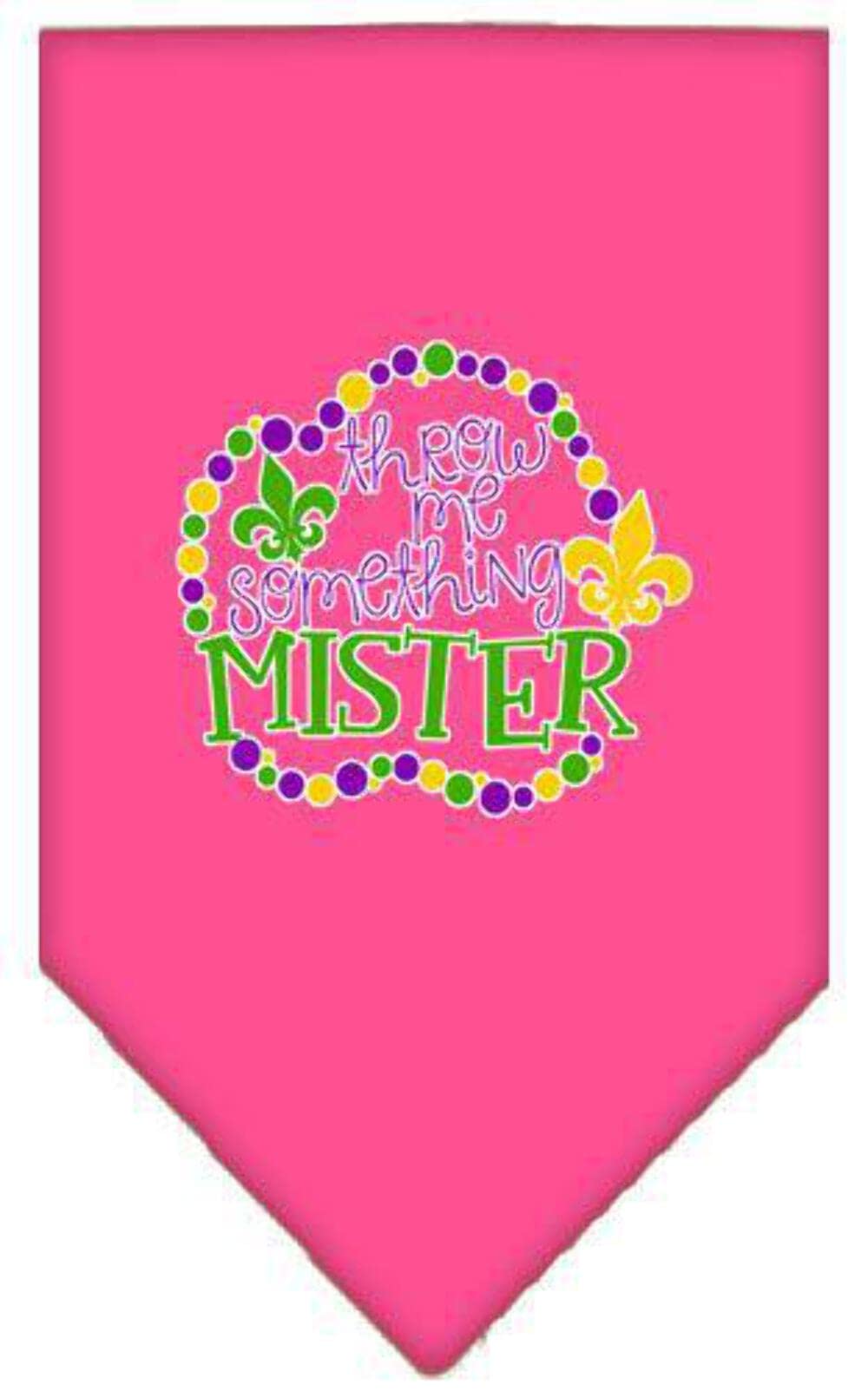 Mirage Pet Product Throw me Something Screen Print Mardi Gras Bandana Red Small