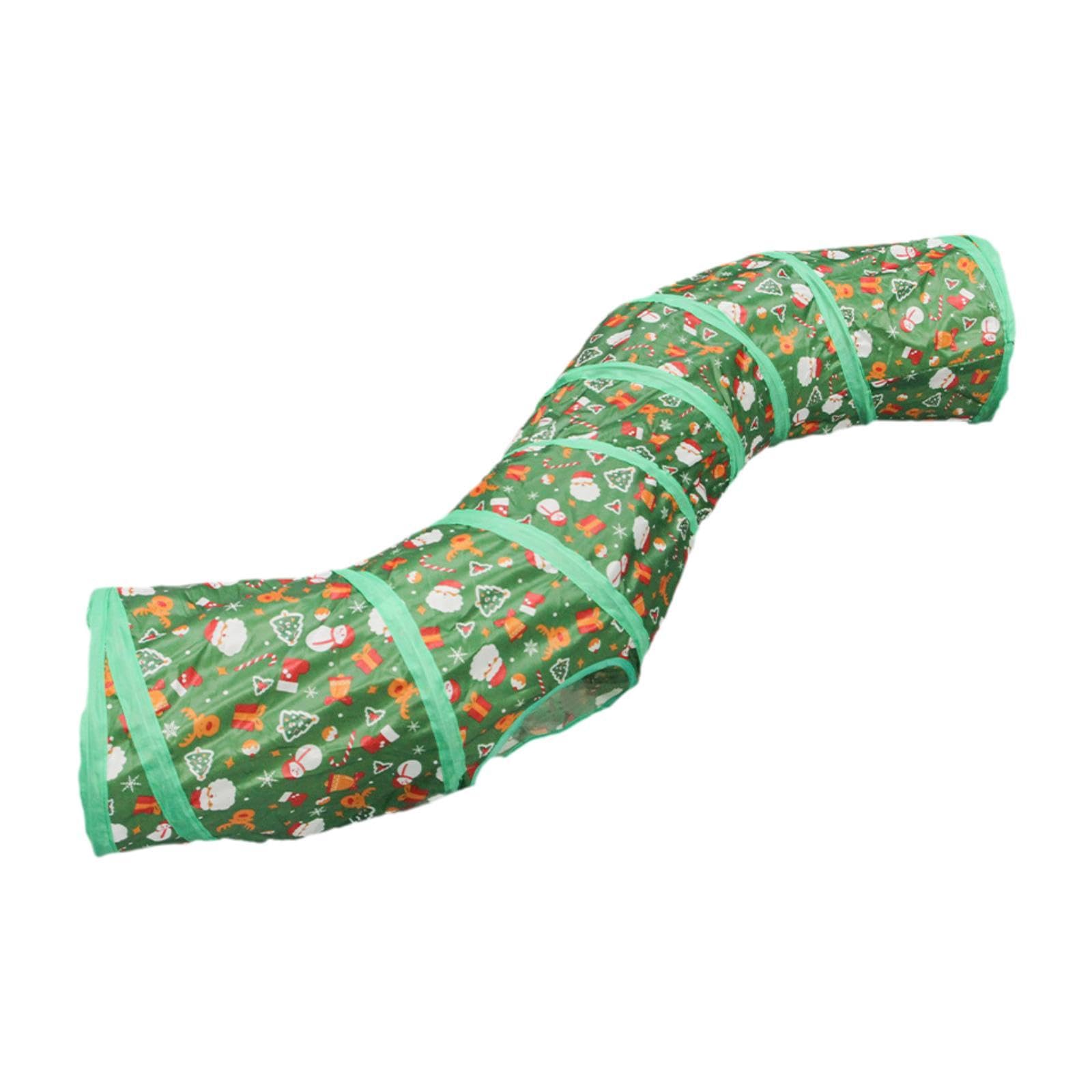 Enakshi Cat Tunnel With Christmas Tree Ball Kitten Nest For Rabbits Indoor Cats S Shaped|Pet Supplies | Cat Supplies | Toys