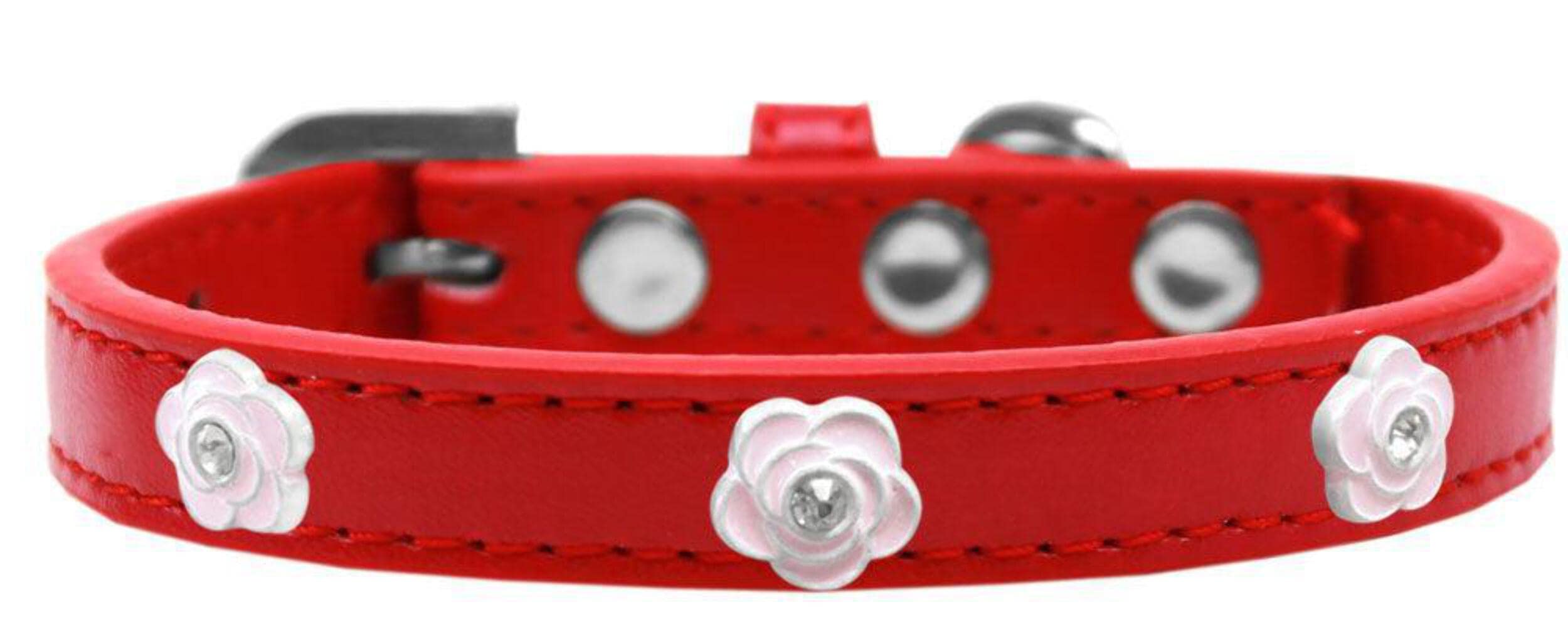 Mirage Pet Products Light Pink Rose Widget Dog Collar, Bright Pink, Size 10