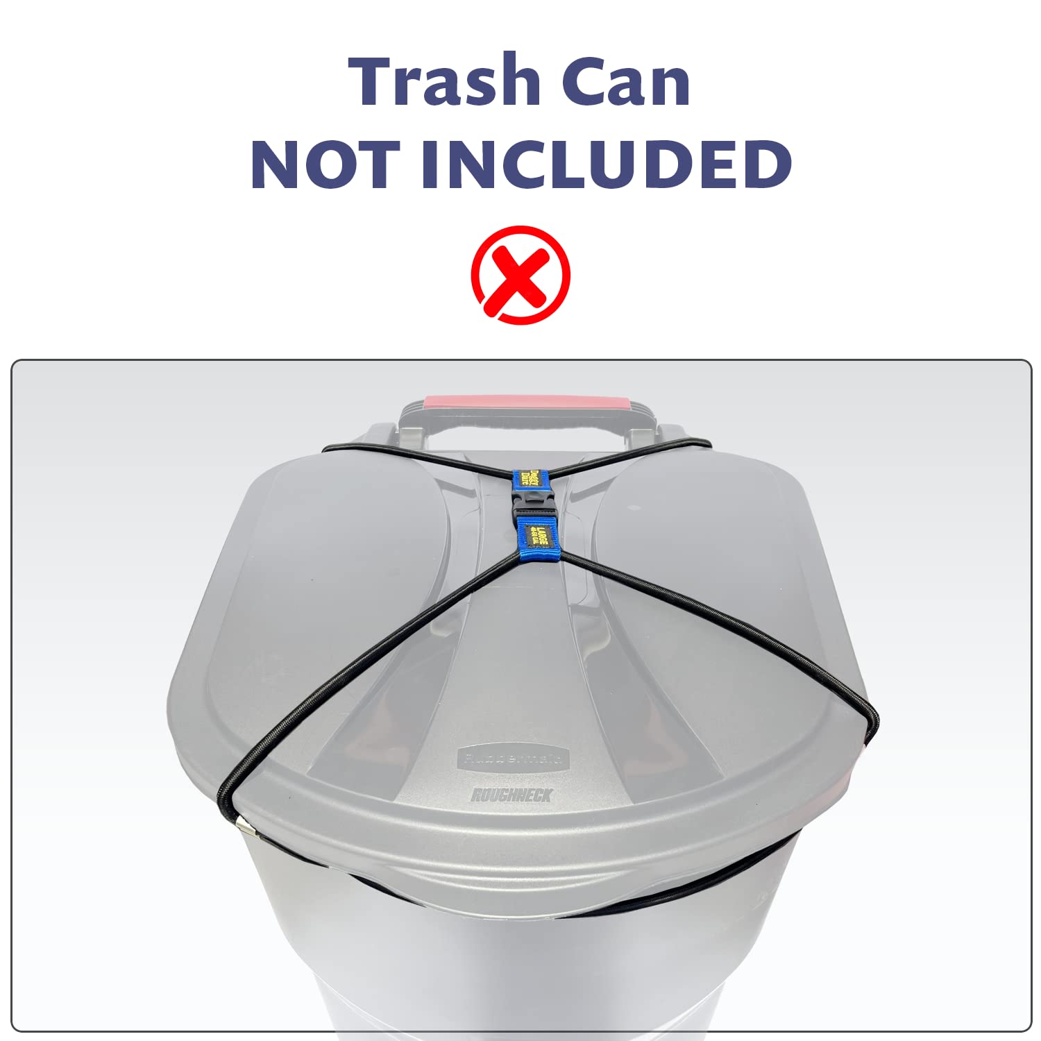 Doggy Dare Trash Can Lock - Large Bungee Cord Design for 45 Gallon Cans - Ideal for Dogs & Raccoons - Easy Install