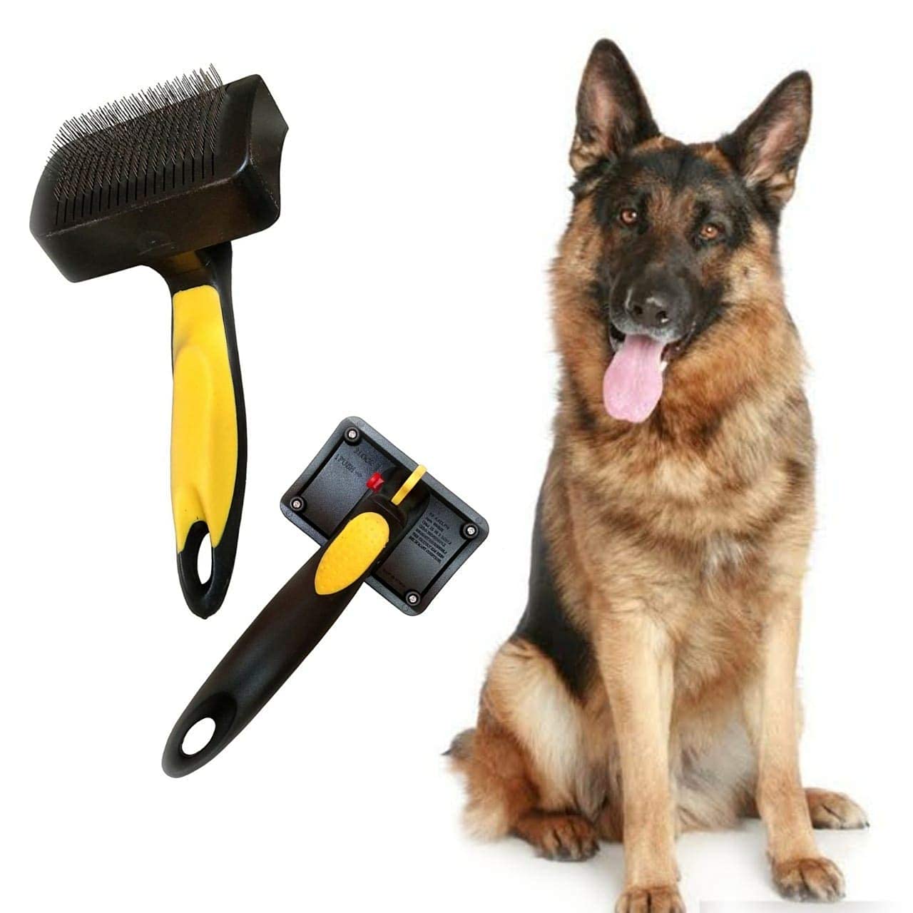 Rvpaws Dog Grooming Plastic Auto Slicker Self Cleaning Hair Brush For Dogs & Puppies  Pack Of 1 Pcs (Large)