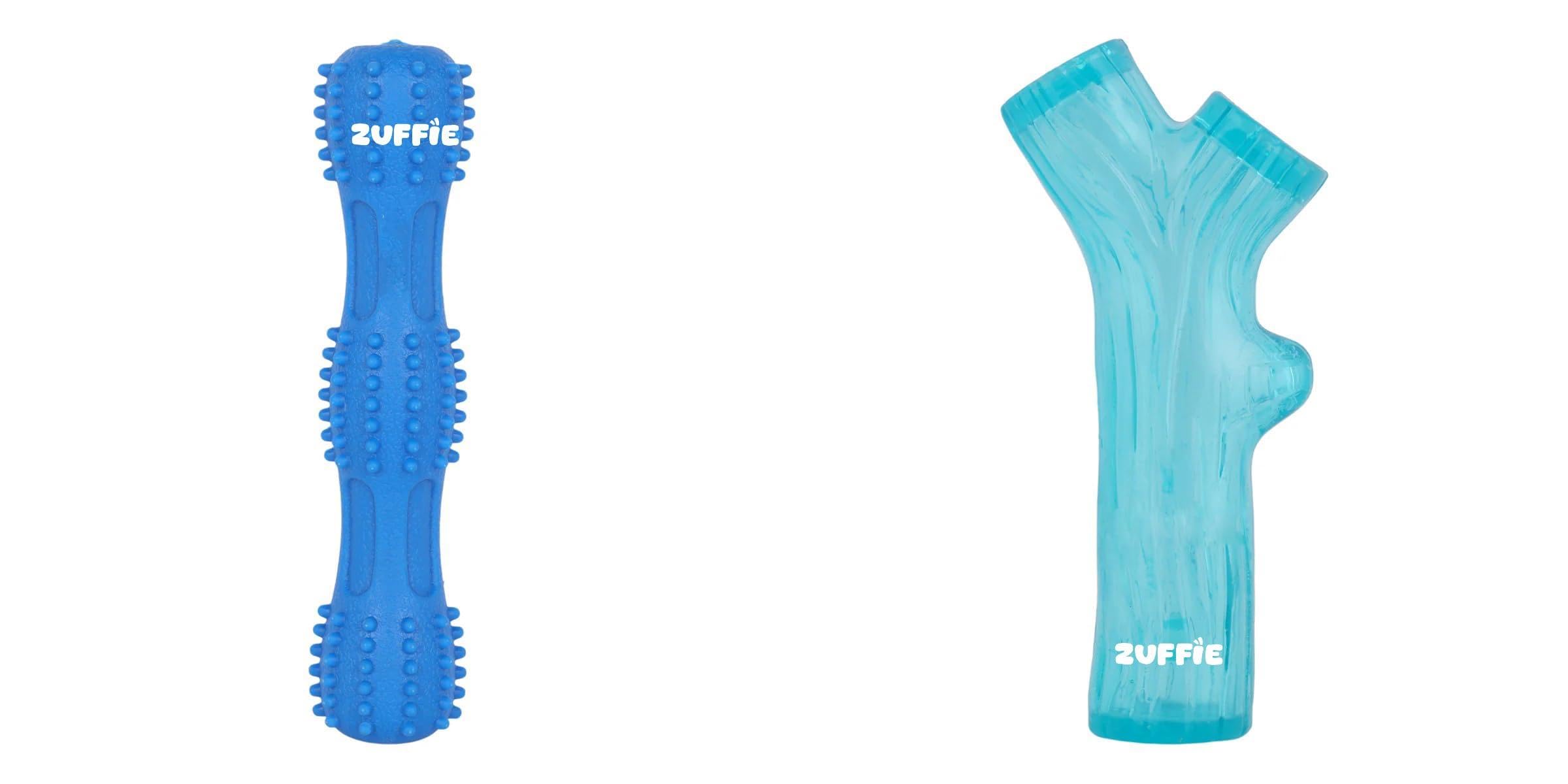 Zuffie Spiky Stick Chew Toy And Branch Chew Toy  Durable Puppy Teething Aid Combo Of 2 (Stk_Blu + Brnc_Sblu)