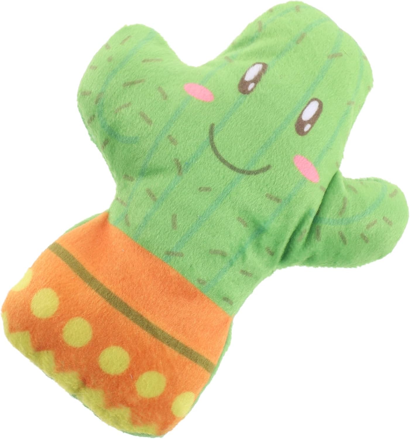 Pet Needs Cute Cactus Shaped Plush Catnip Cat Toy For Small Cats And Kittens, Green And Orange  Ideal For Chewing And Playing