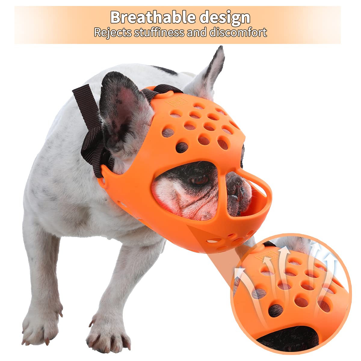 Short Snout Dog Muzzle, Soft Silicone Flat Faced Muzzle For French Bulldog Shih Tzu And Pug For Biting Chewing Licking And Grooming, Allows Panting