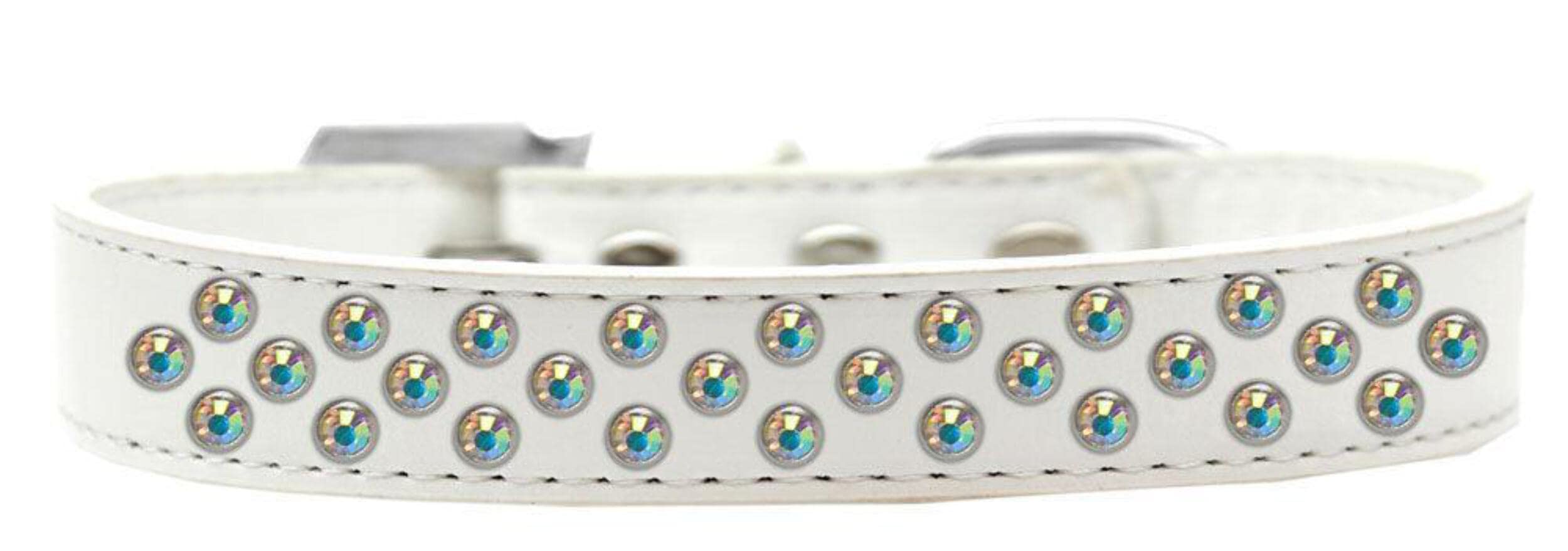 Mirage Pet Products Sprinkles Dog Collar with AB Crystals, Size 18, Aqua