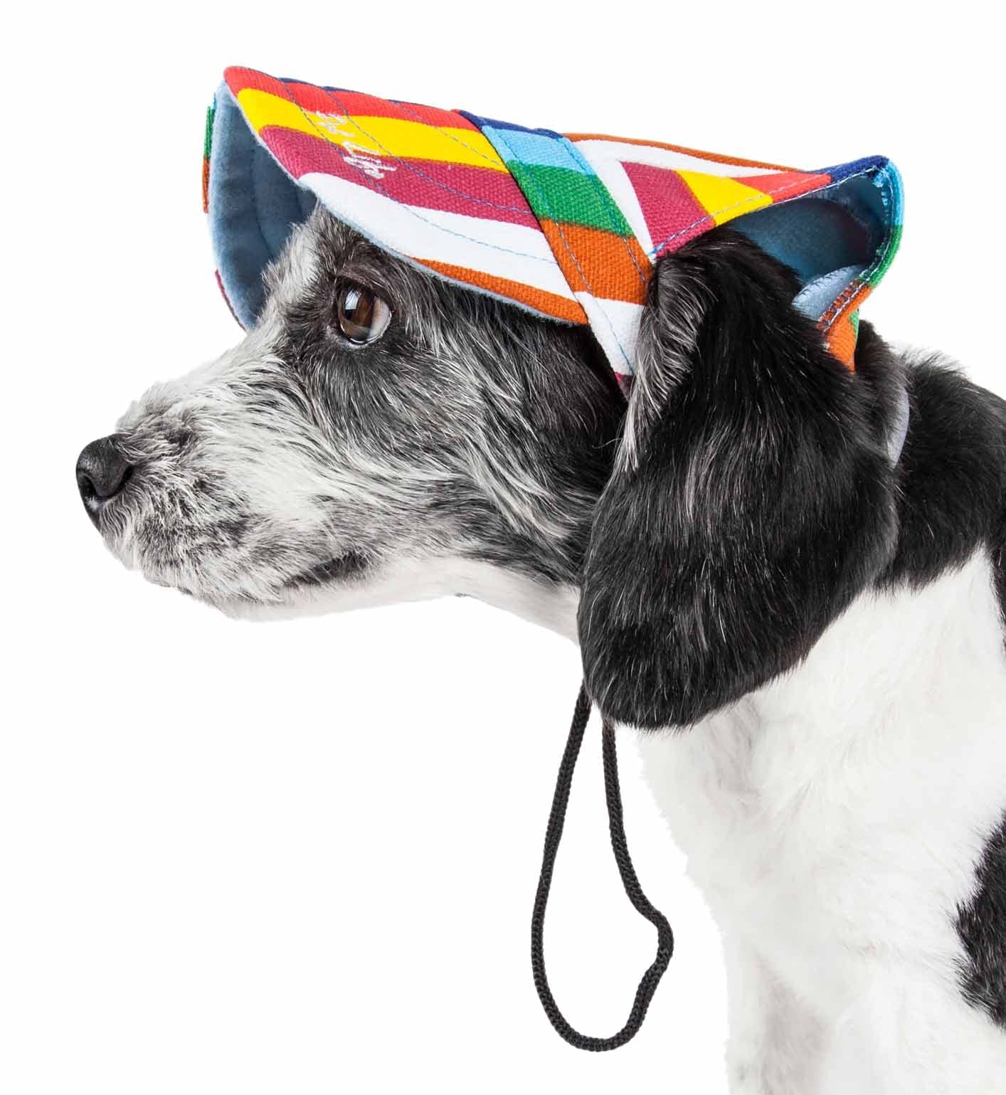 Pet Life 'Colorfur' Floral Uv Protectant Adjustable Fashion Dog Hat Cap(D0102H7Lfsv.)