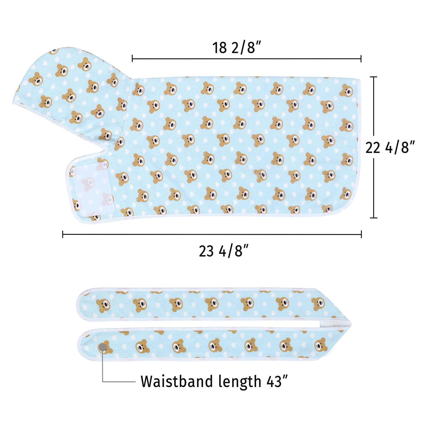 Hde Dog Bathrobe Super Absorbent Quick Drying Towel With Hood For All Dog Breeds Sizes S-Xxl - Teddy Bears - S