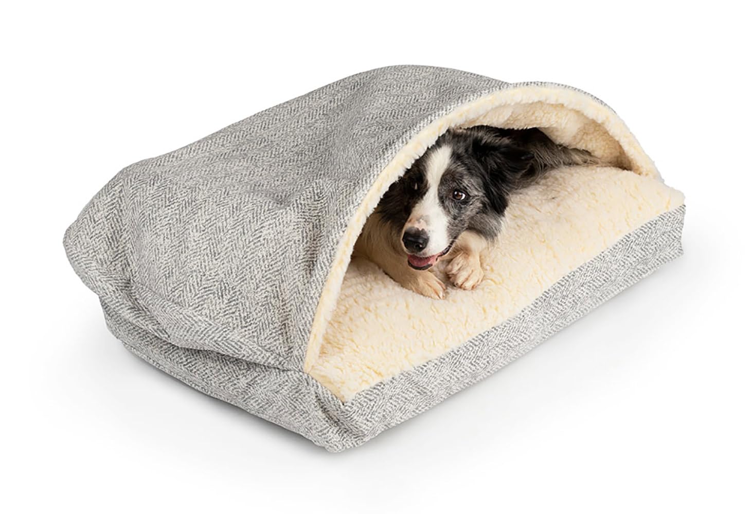 Snoozer Pet Products Luxury Rectangle Cozy Cave Dog Bed With Microsuede, Showdog Collection, Extra Large, Palmer Dove