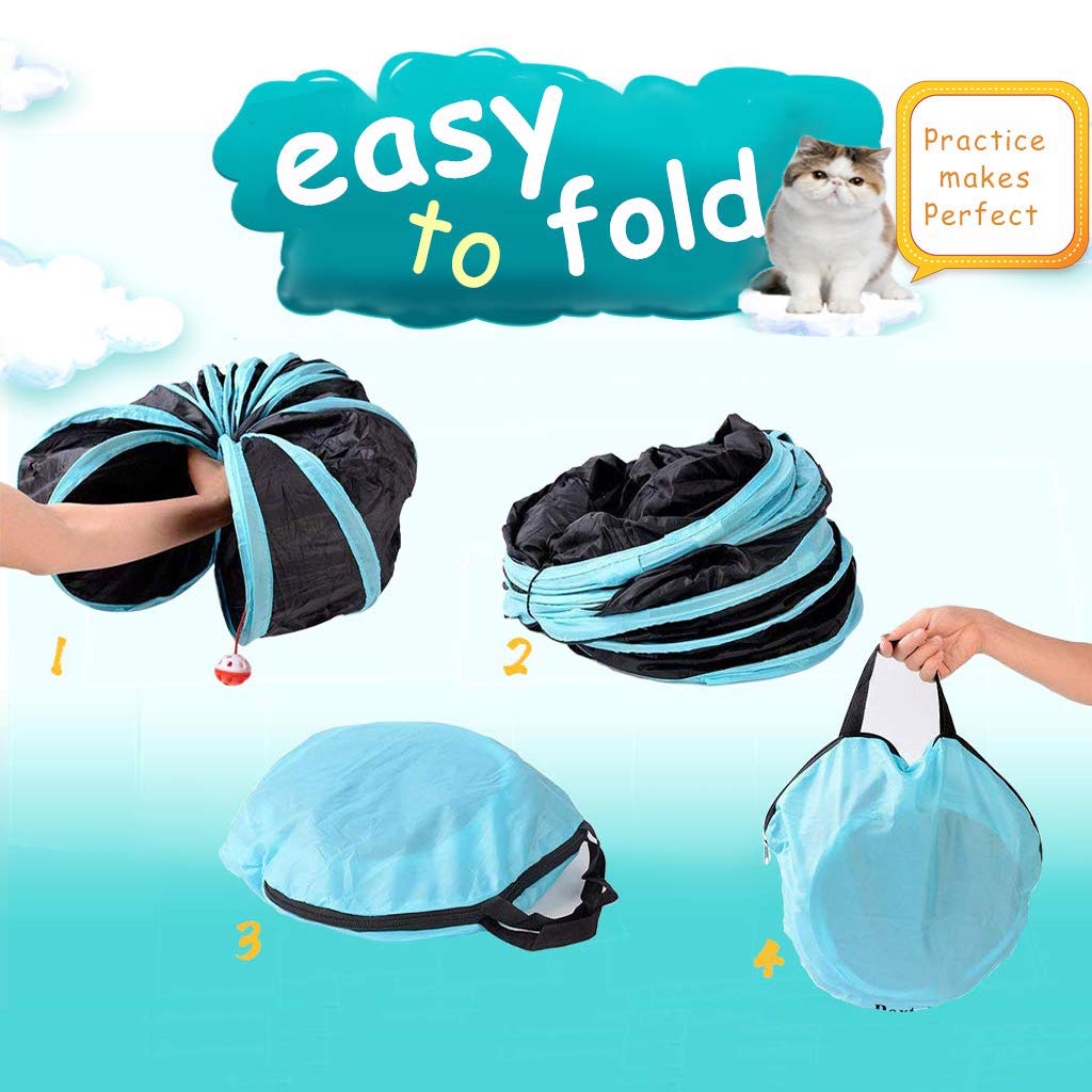 Cat Tunnel Toy 5 Way, Collapsible Cat Playhouse Pet Play Tunnel Tube With Storage Bag For Cats, Puppy, Rabbits, Ferret, Guinea Pig, Indoor And Outdoor Use