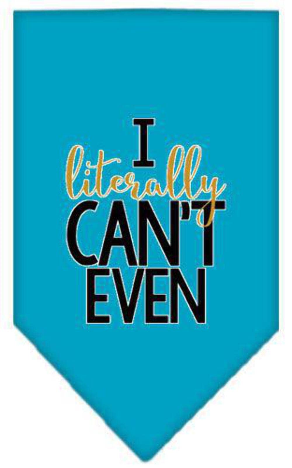 Pet and Dog Bandana Screen Printed, "I Literally Can't Even" Orange Small