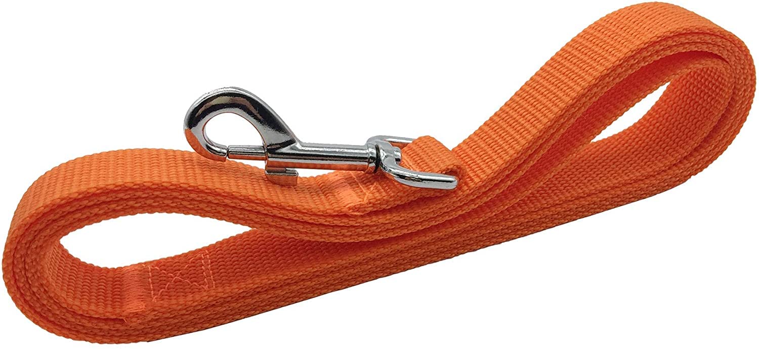 Taian 4Ft/5Ft/6Ft Strong Dog Leash, Nylon Dog Leashes For Small Medium Large Dogs (3/4 In X 5 Ft, Orange)