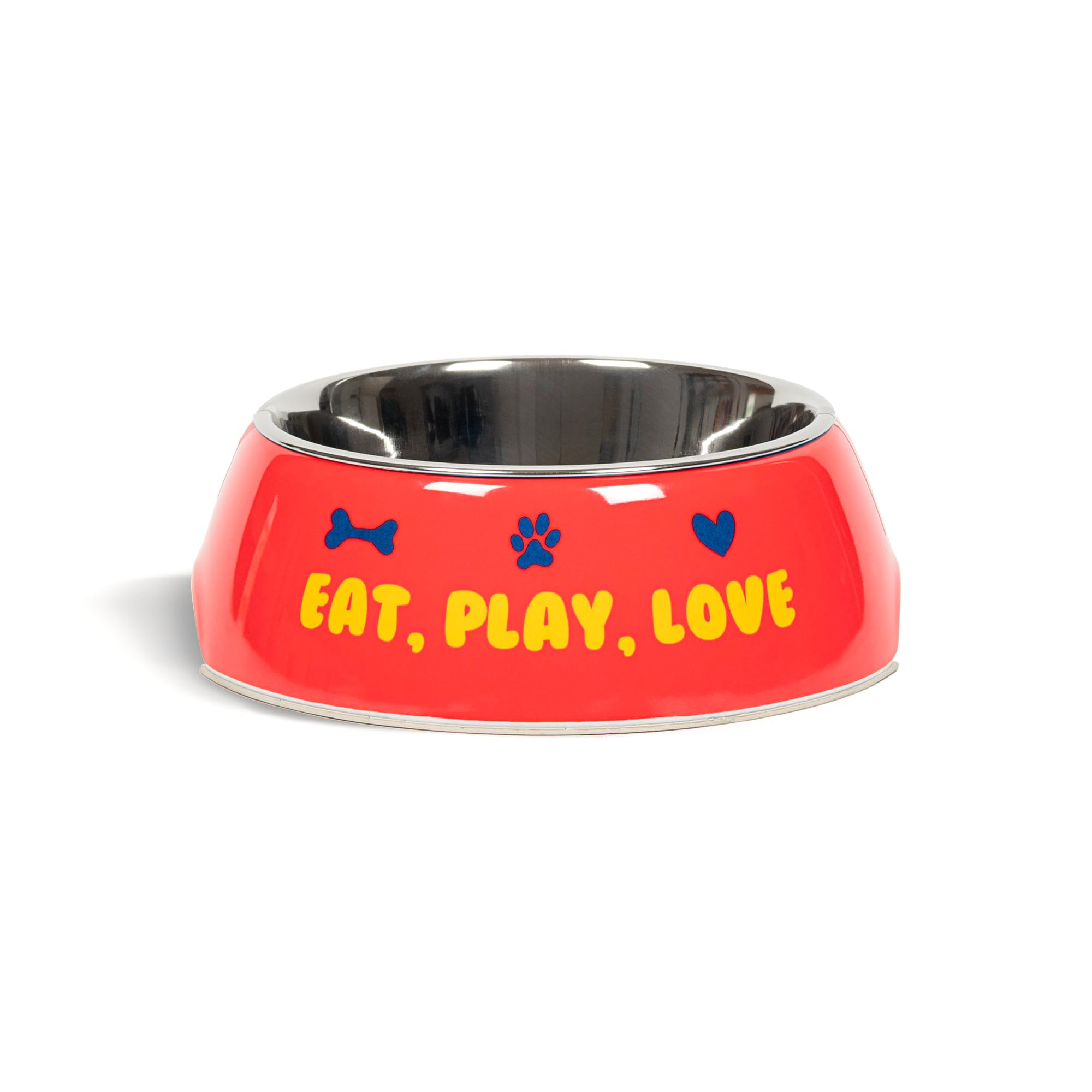 Huft Eat Play Love Printed Melamine Dog Bowl  Red  S