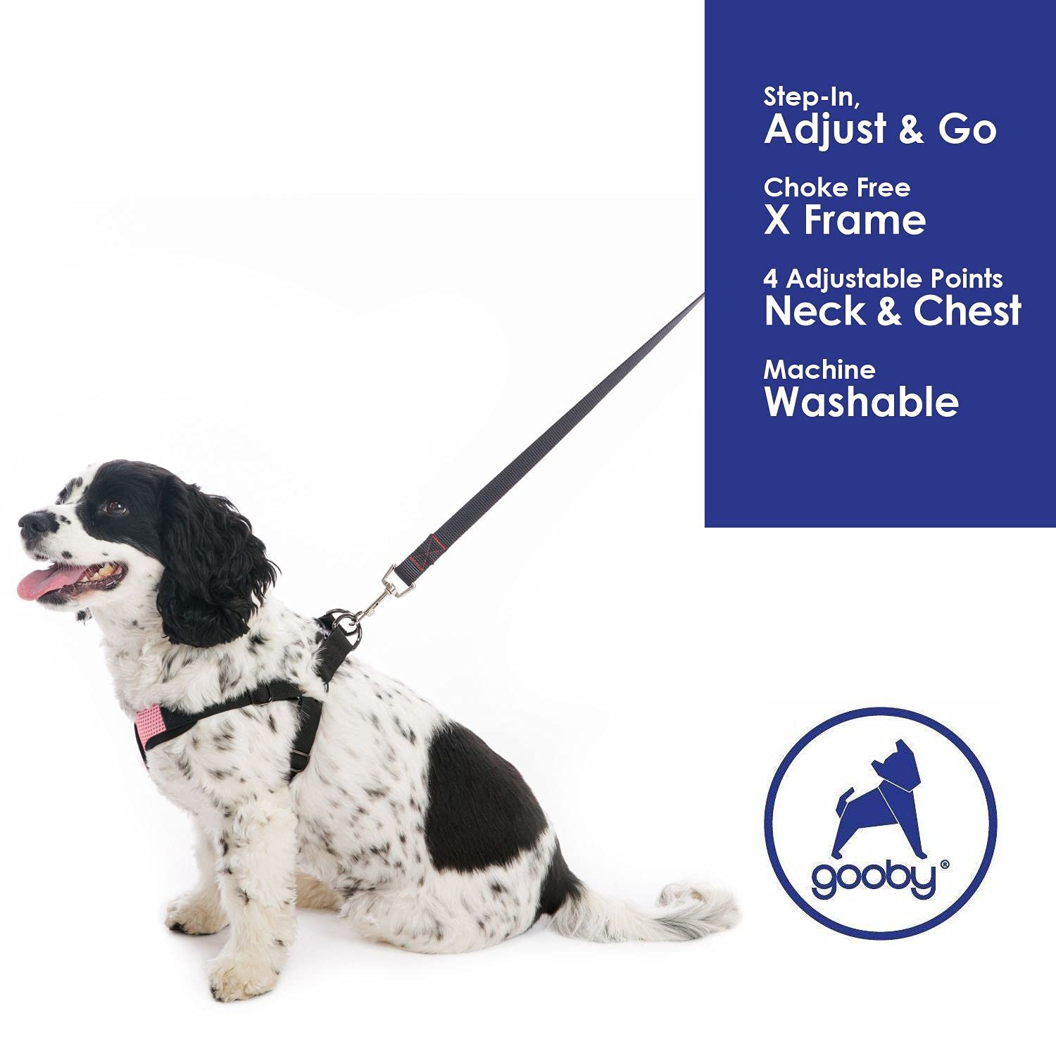 Gooby Comfort X Step in Harness - Pink, Medium - No Pull Small Dog Harness Patented Choke-Free X Frame - Perfect on The Go Dog H