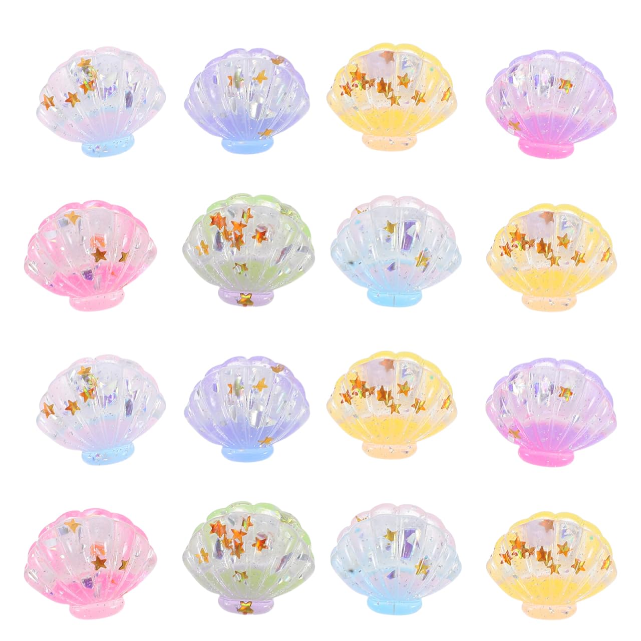 BESPORTBLE Mini Ocean Resin Animals: 16Pcs Luminous Simulated Shell with Pearl Mini Resin Ocean Landscape Decorative Shell Ornam