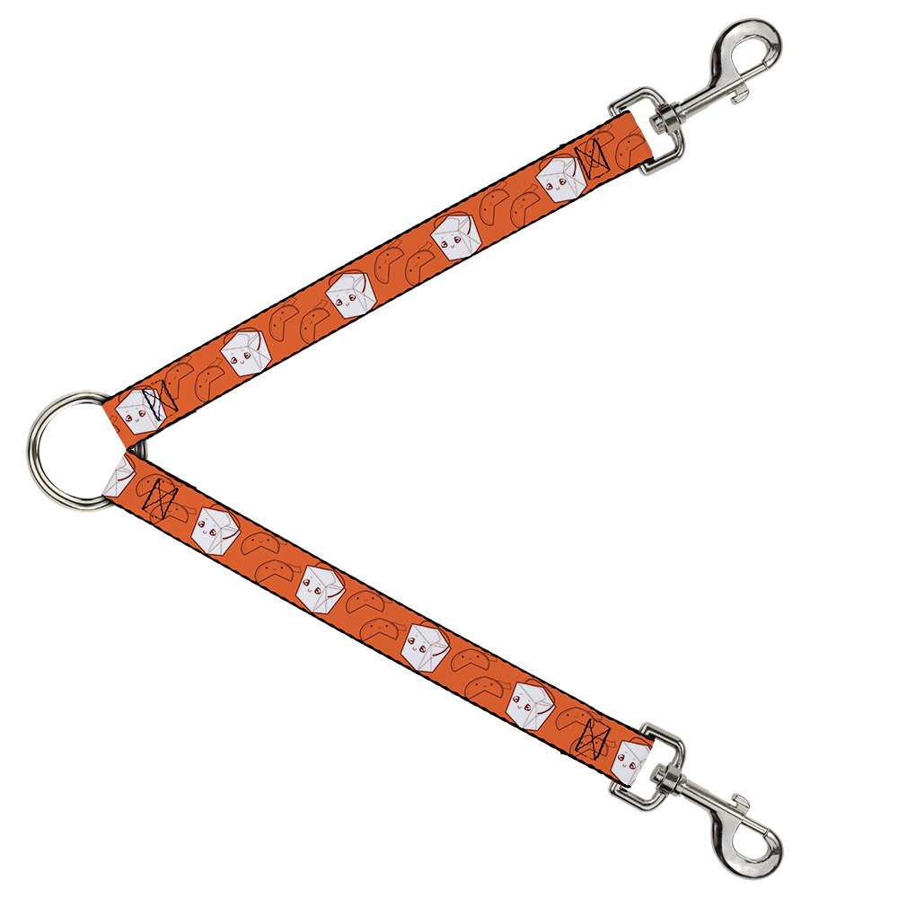 Buckle-Down Dog Leash Splitter Take Out Fortune Cookies Orange 1 Foot Long 1 Inch Wide