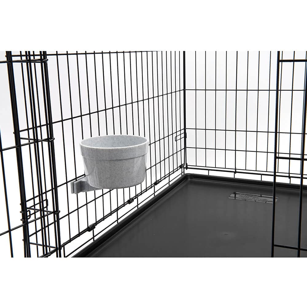 Lixit Quick Lock Removable Dog Kennel Bowls for Wire and Soft Sided Crates (40oz Wire Crate, Gray)