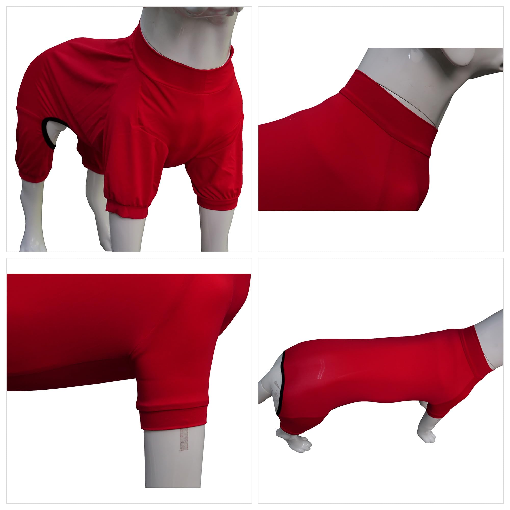 Lovelonglong Dog Jumpsuit With Uv Protection And Quick-Dry Fabric For Spring Summer Pet Pajamas Red S