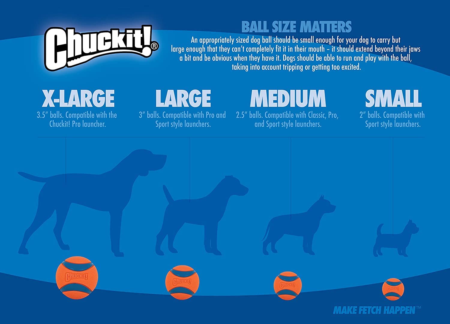Chuckit! Glow in the Dark Bouncy Balls for Dogs, Medium 2.5 Inch, Rubber, Pack of 4, Cream, Model BCI012185-X4
