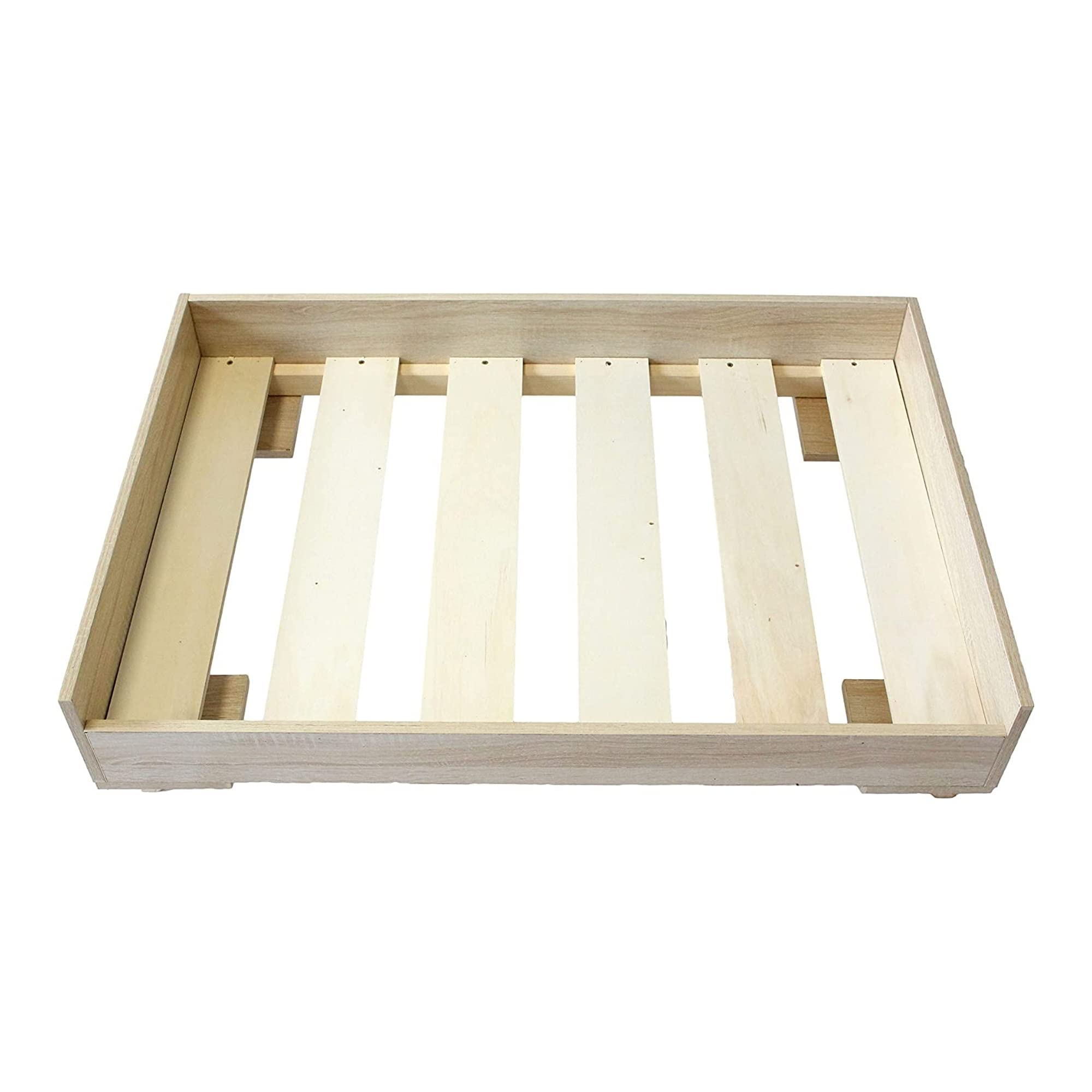 Midlee Raised Wooden Dog Bed Frame - Large Off-White Wood Design